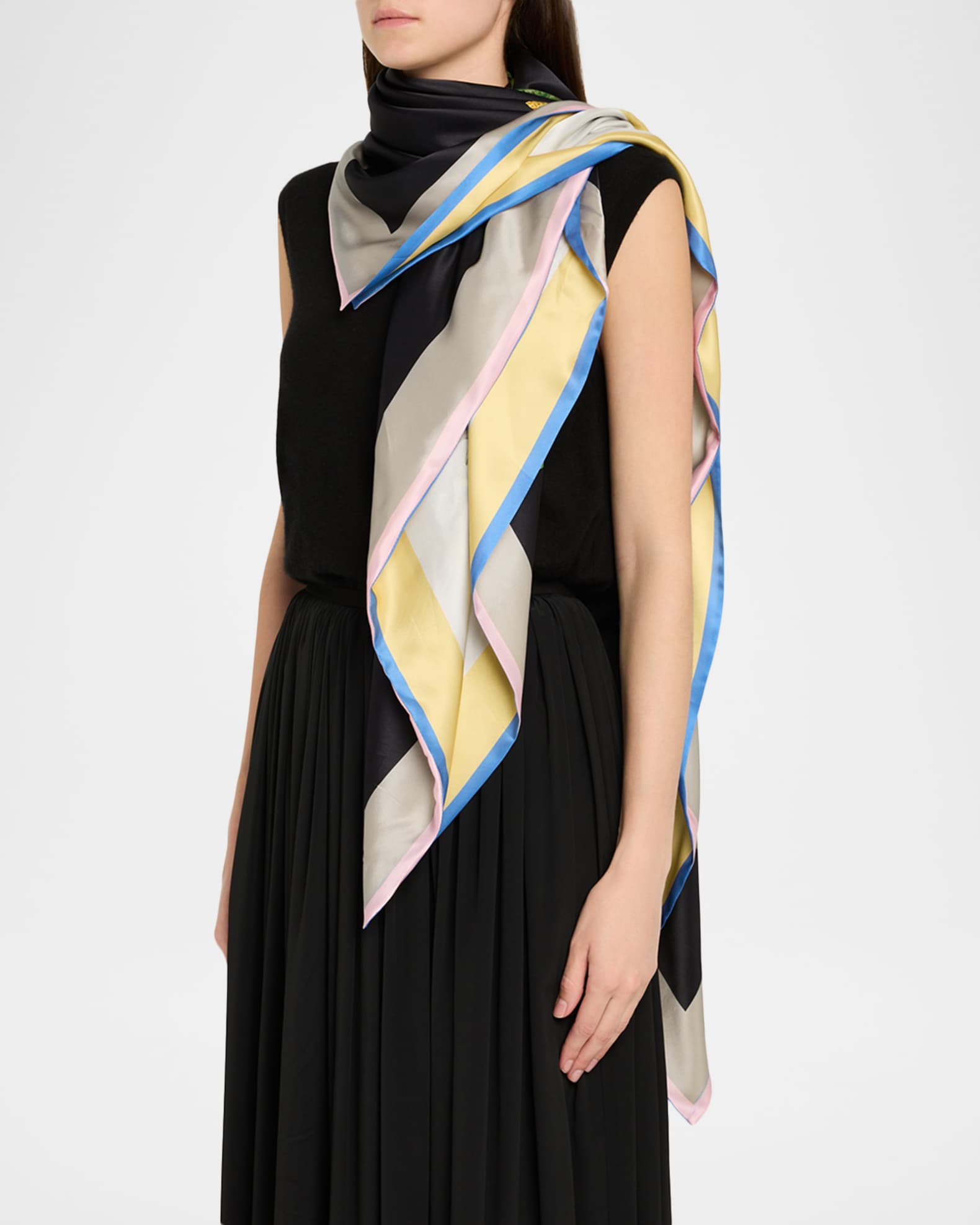 Piece Ava Double-Sided Silk Scarf Neiman Marcus