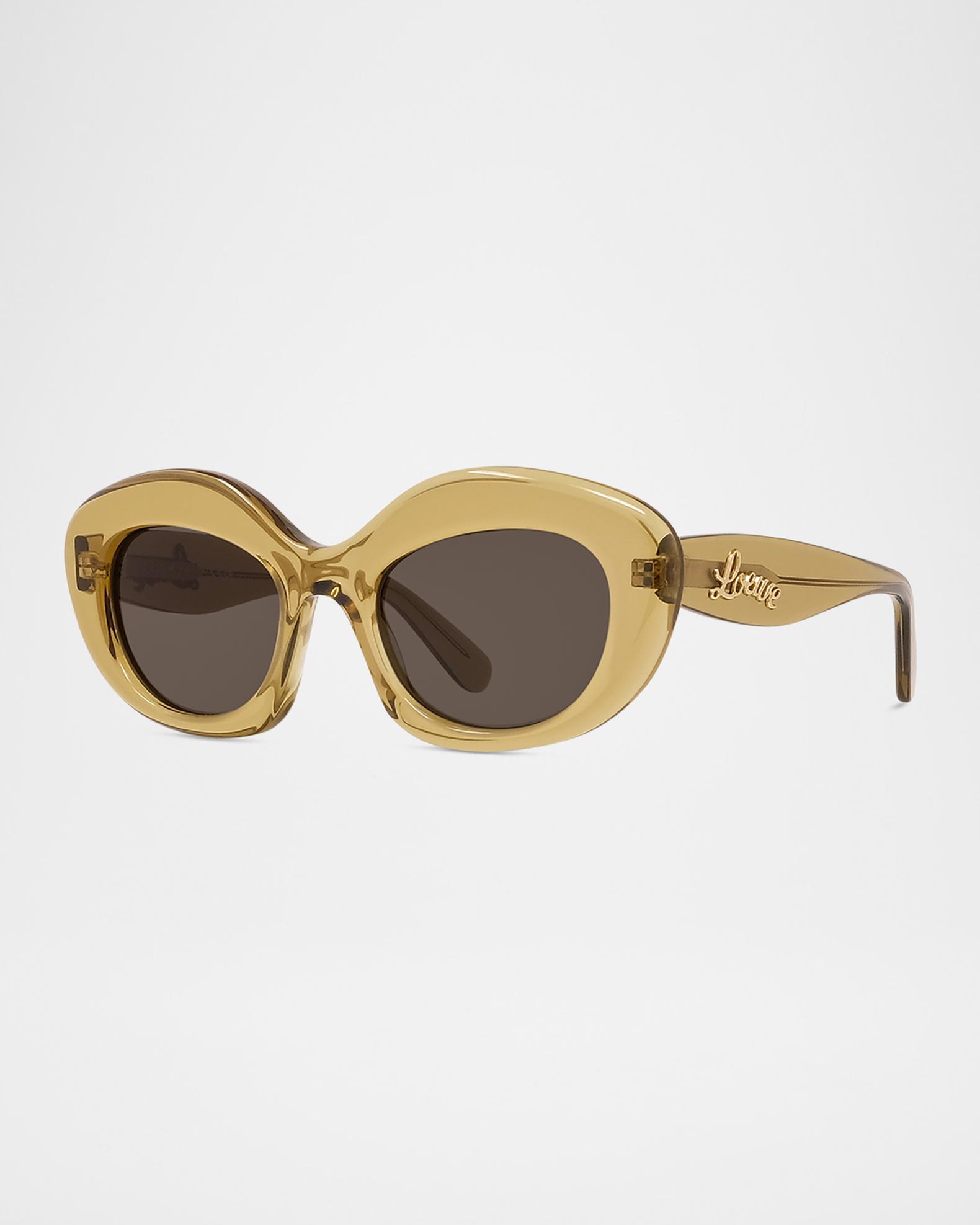 Loewe Women Sunglasses Ivory Brown Square LW40153I CURVY 25E NEW AUTHENTIC Loewe LW40153I Curvy Cat Eye Sunglasses | Fashion Eyewear US main image 2