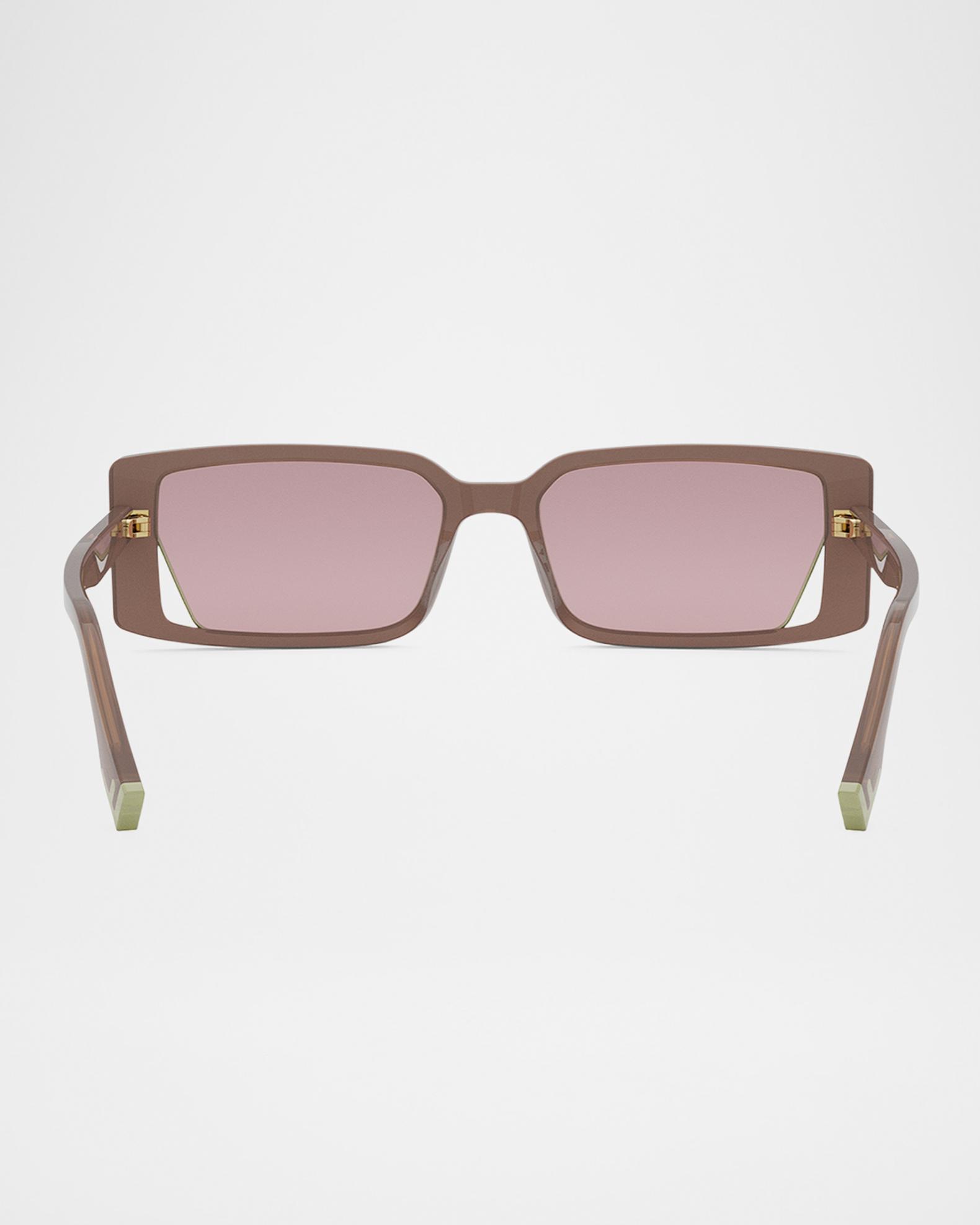 NEW Fendi FE40164I Way Brown Rectangular Slim Sunglasses Fendi Way Rectangle Sunglasses | Neiman Marcus main image 4