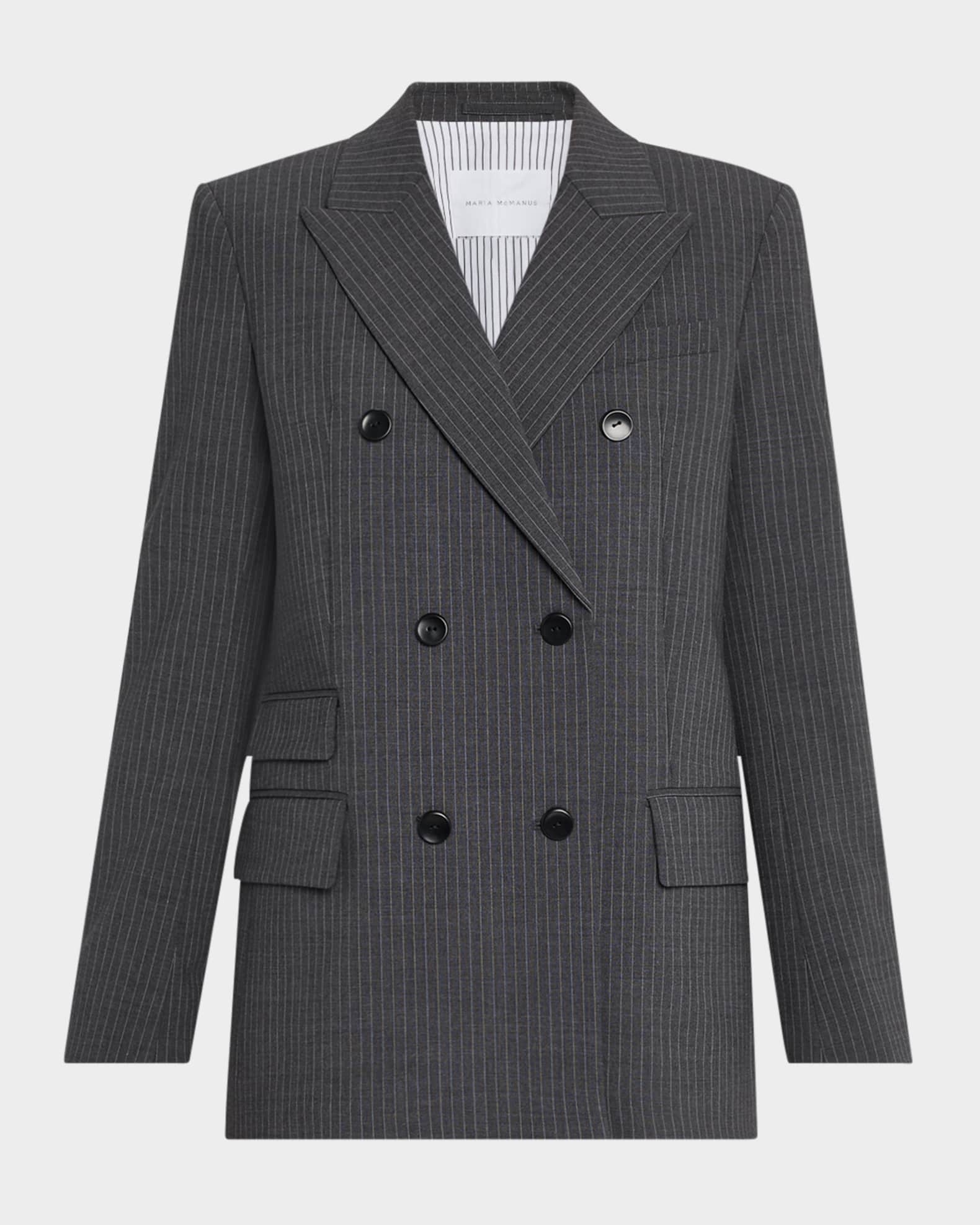Billiet Pinstripe Double-Breasted Blazer 0