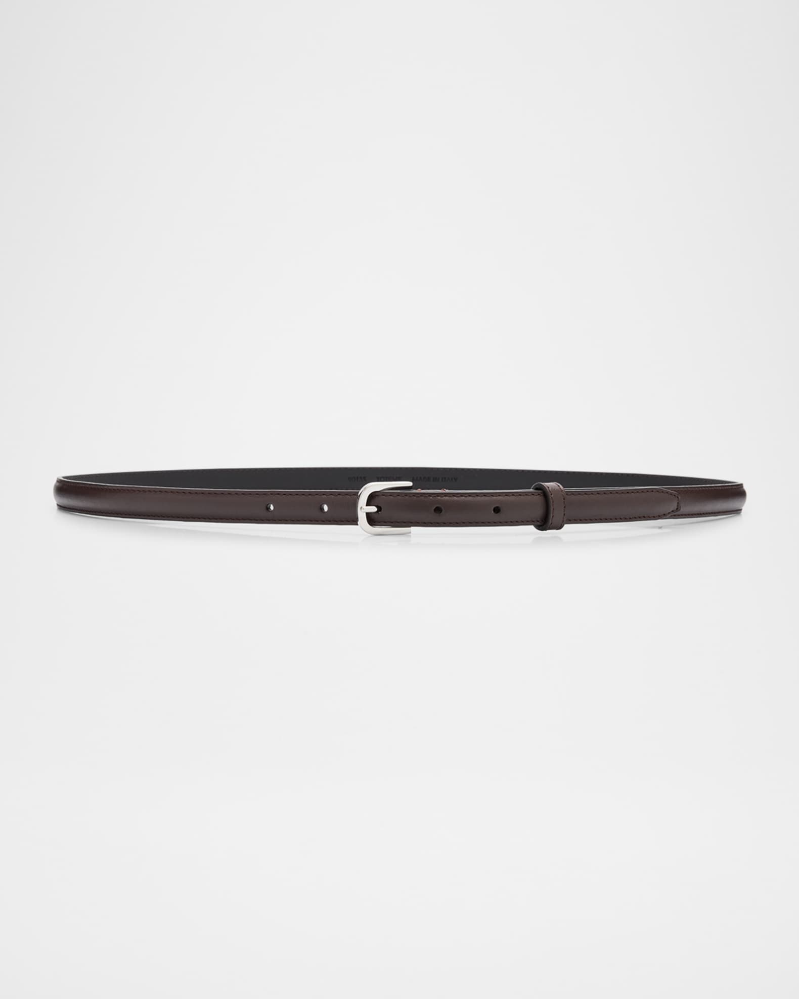 Buckle Leather Skinny Belt 0