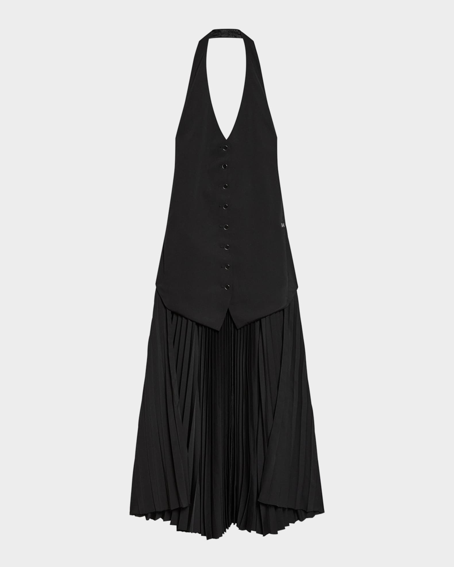 Pleated Halter Vest Dress 0
