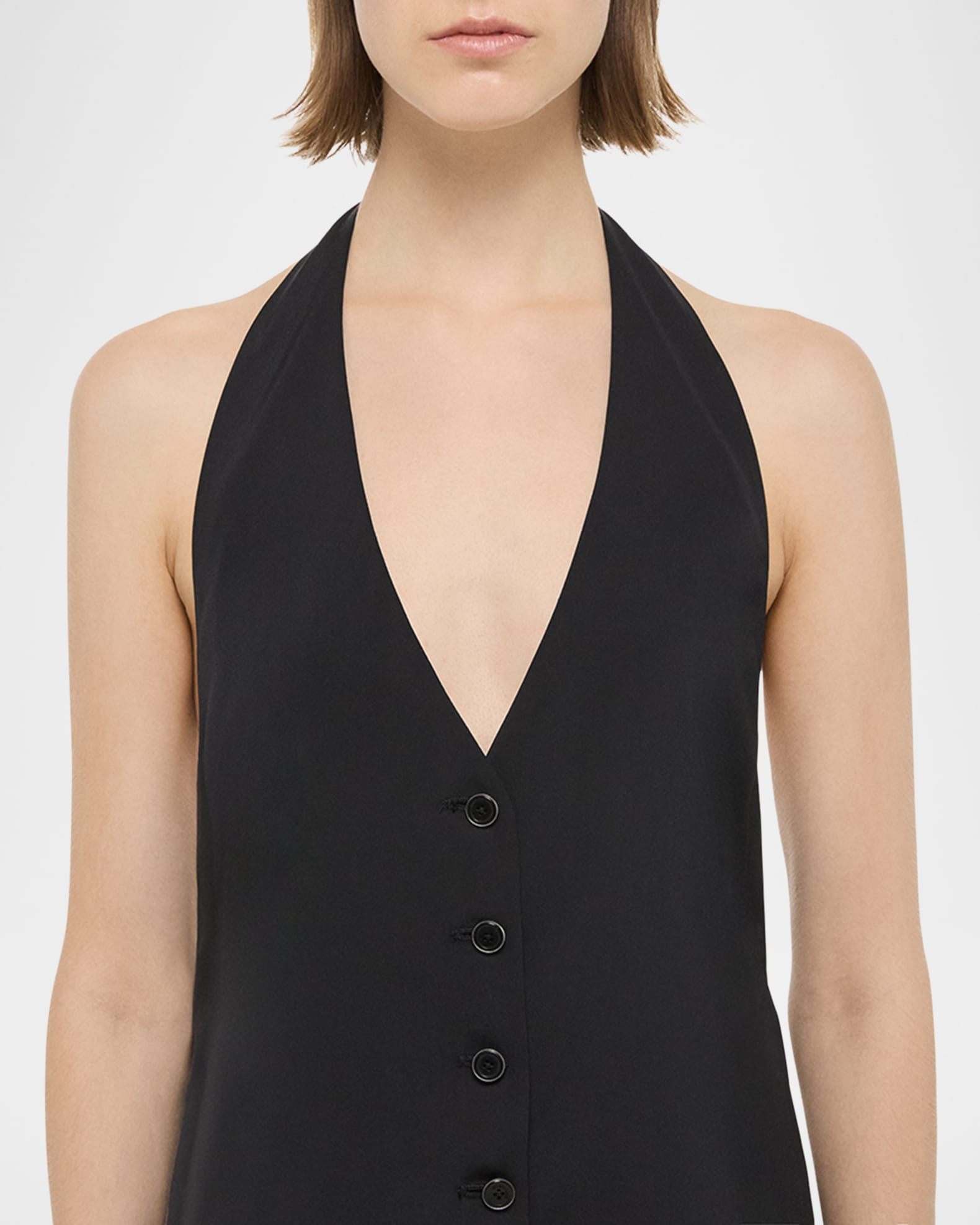 Helmut Lang Pleated Halter Vest Dress | Neiman Marcus