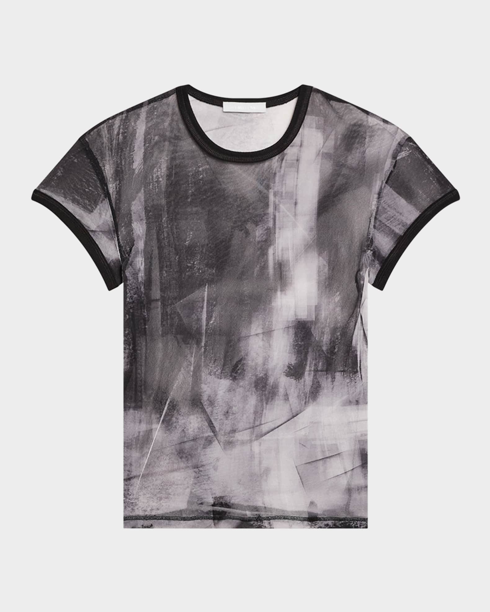 Printed Slim Mesh Tee 0
