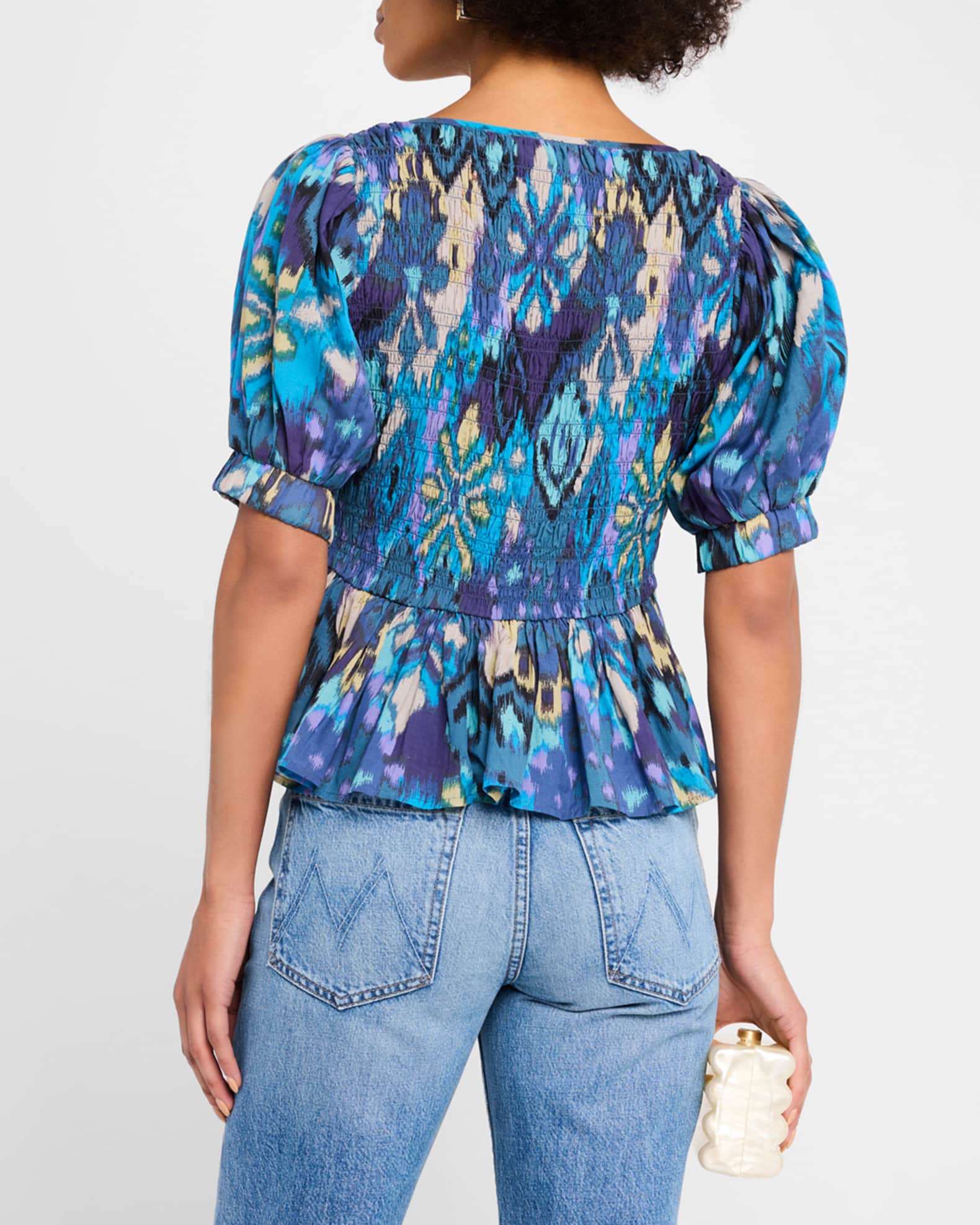 jacquard ribbon peplum tops - メルカリ
