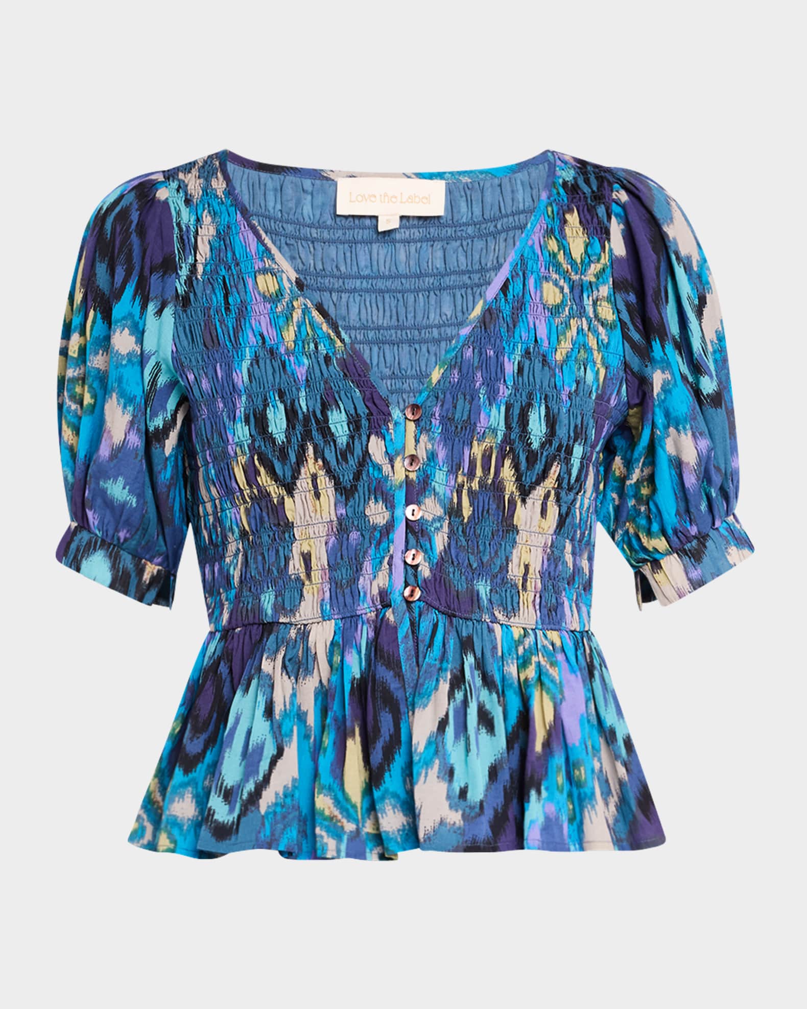 最終価格JACQUARD PEPLUM PUFF RIBBON TOPS - メルカリ