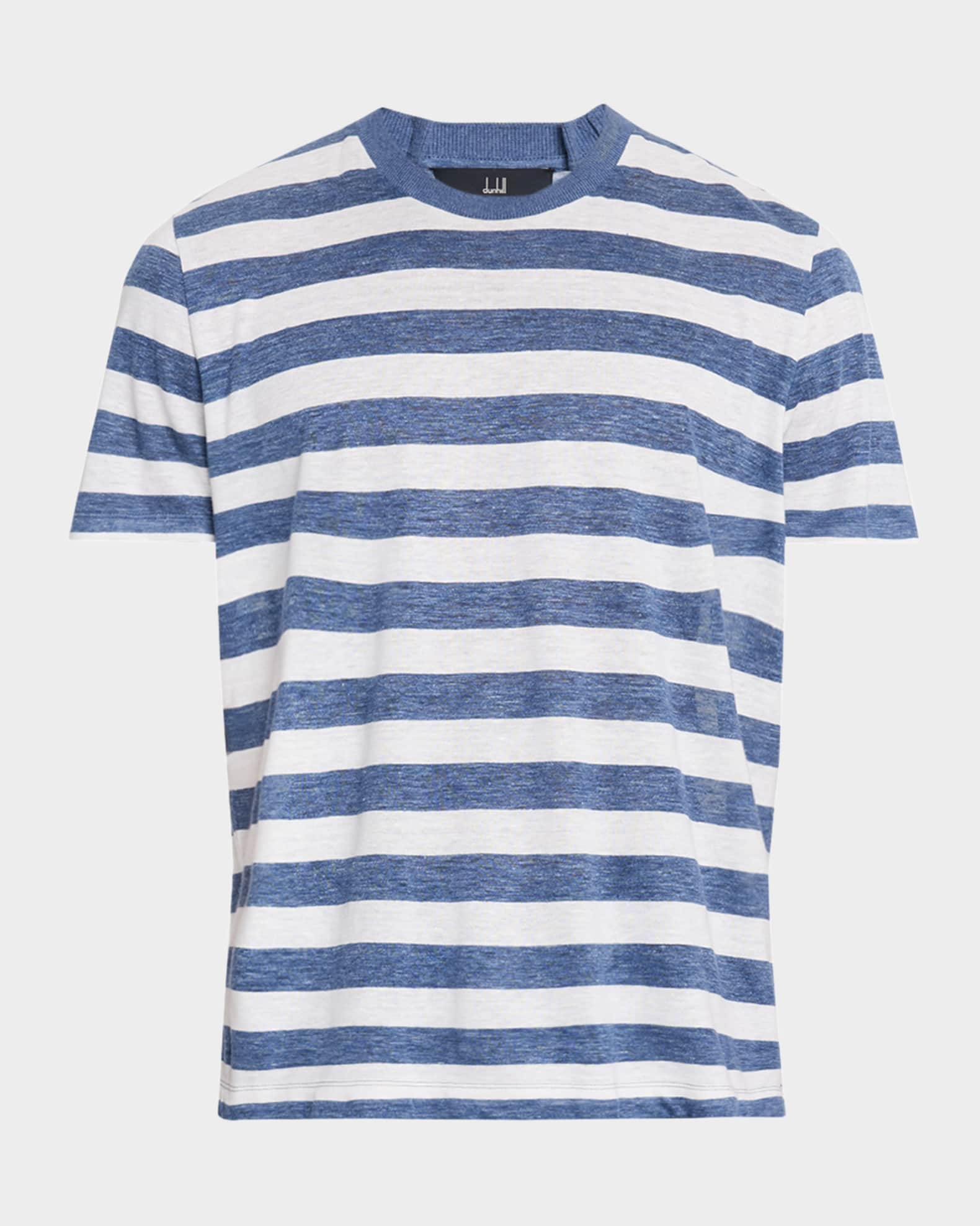 Men's Linen and Cotton Stripe T-Shirt 0