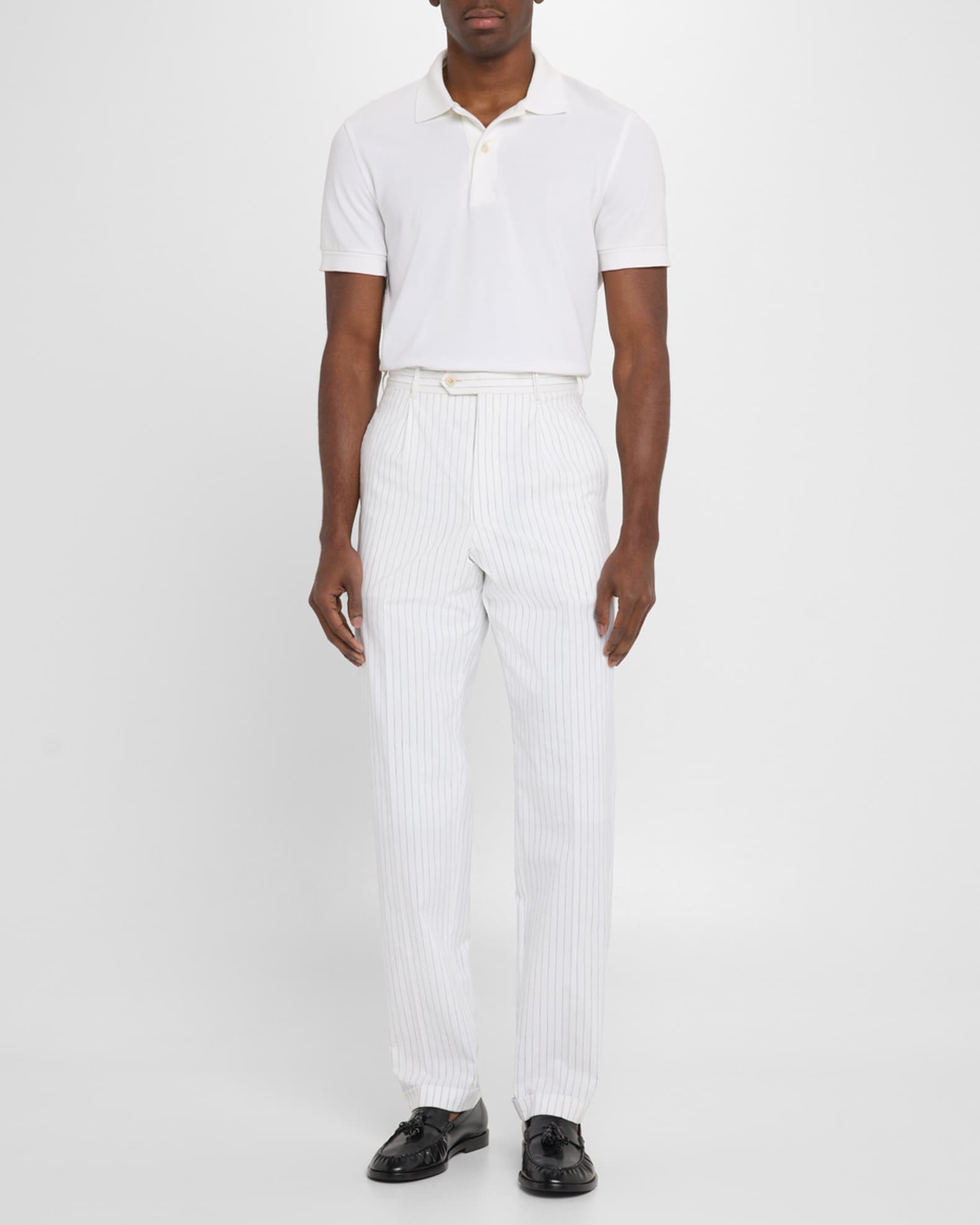 Men's Sea Island Cotton Pleated Pants 1