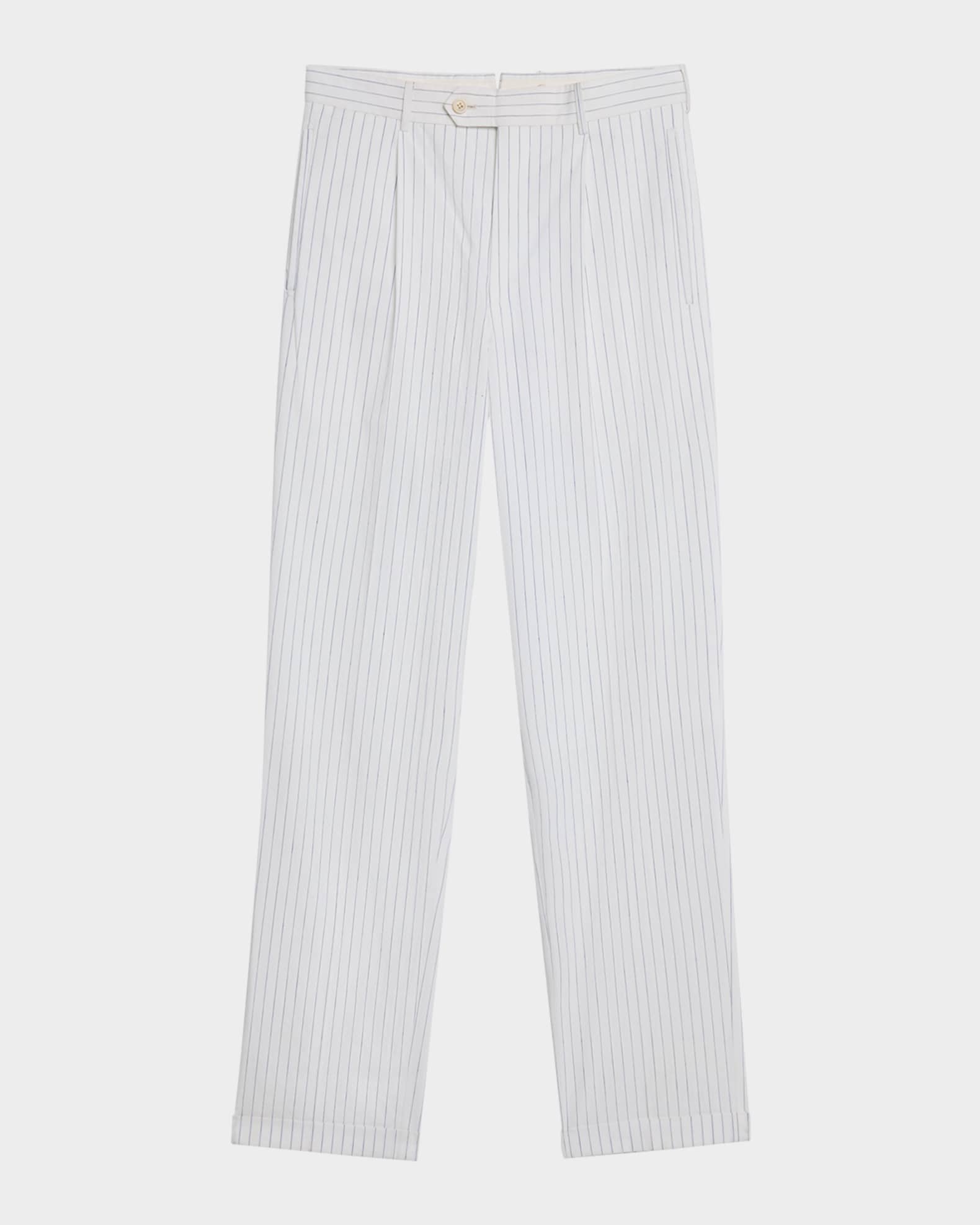 Men's Sea Island Cotton Pleated Pants 0