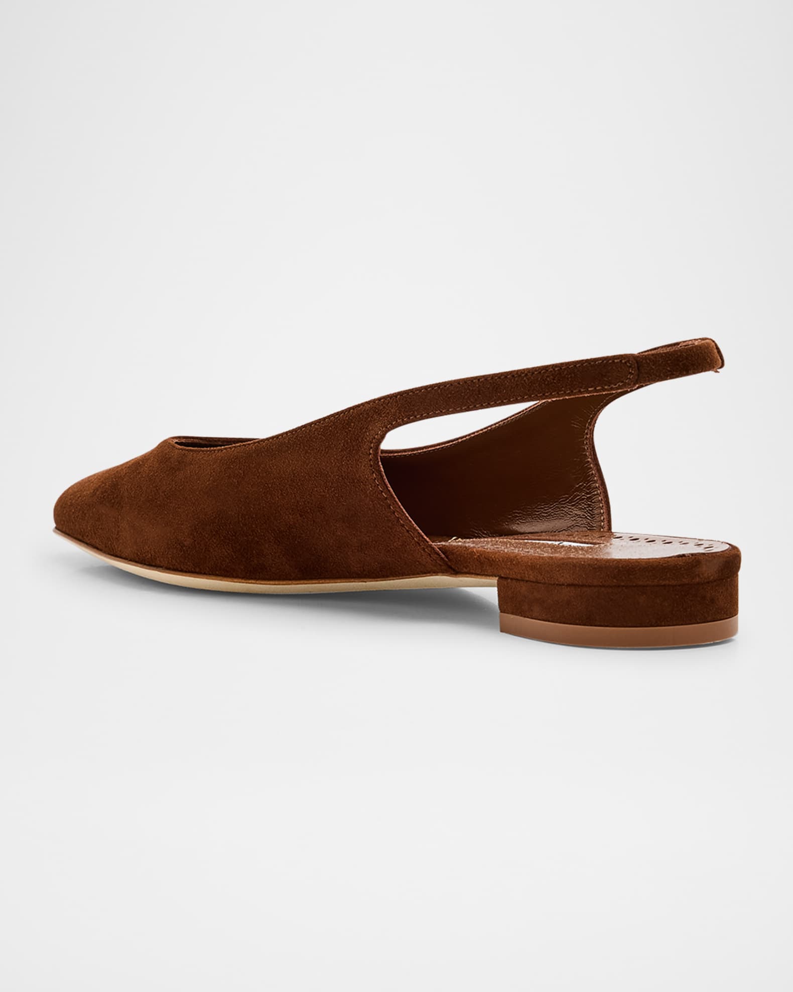 Manolo Blahnik Suede Slingback Ballerina Flats | Neiman Marcus