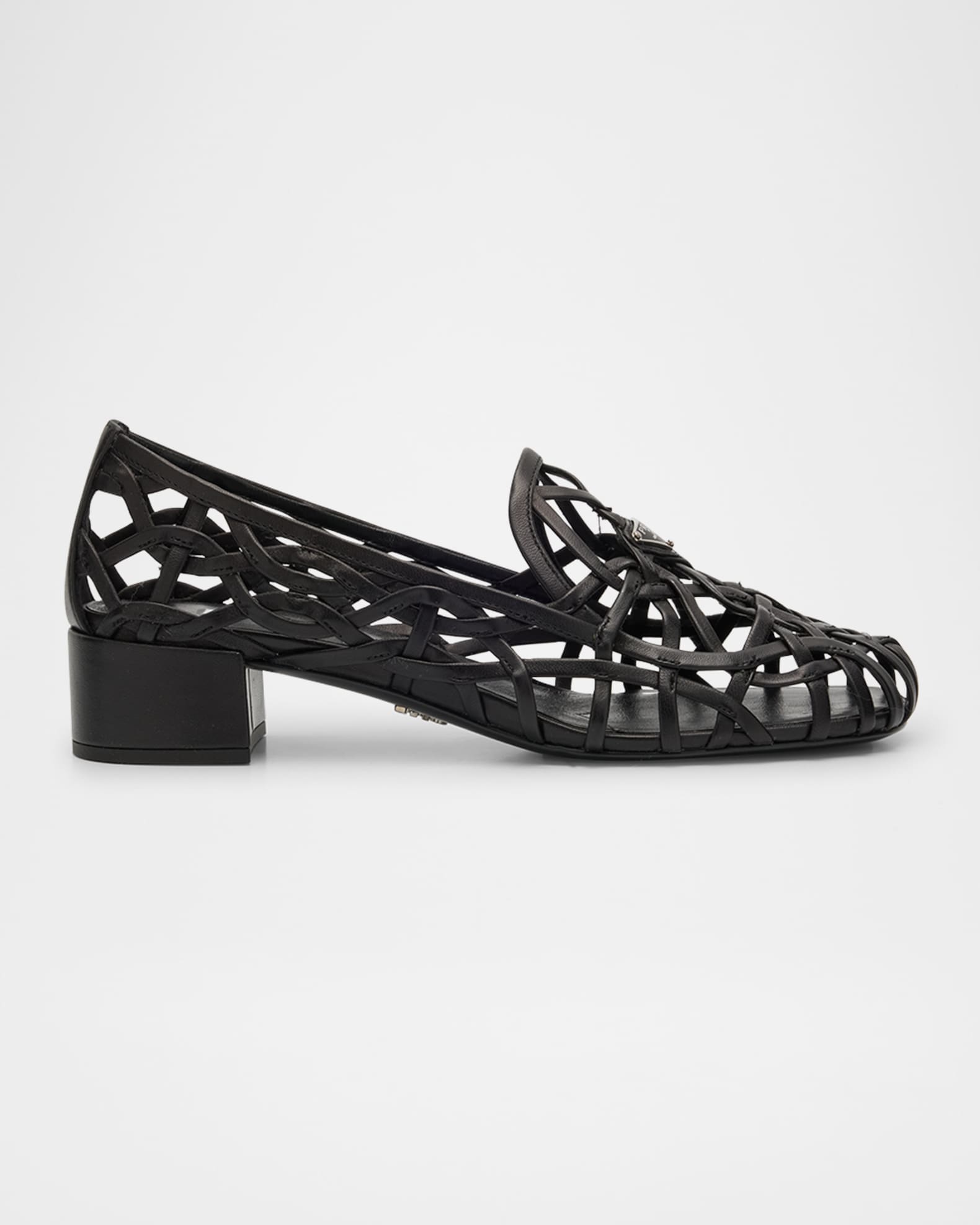 【関税＆送料込み】Prada Leather Cut-Out Pumps Prada Women's' Brushed Leather Cut-Out Pumps in Black | LN-CC®