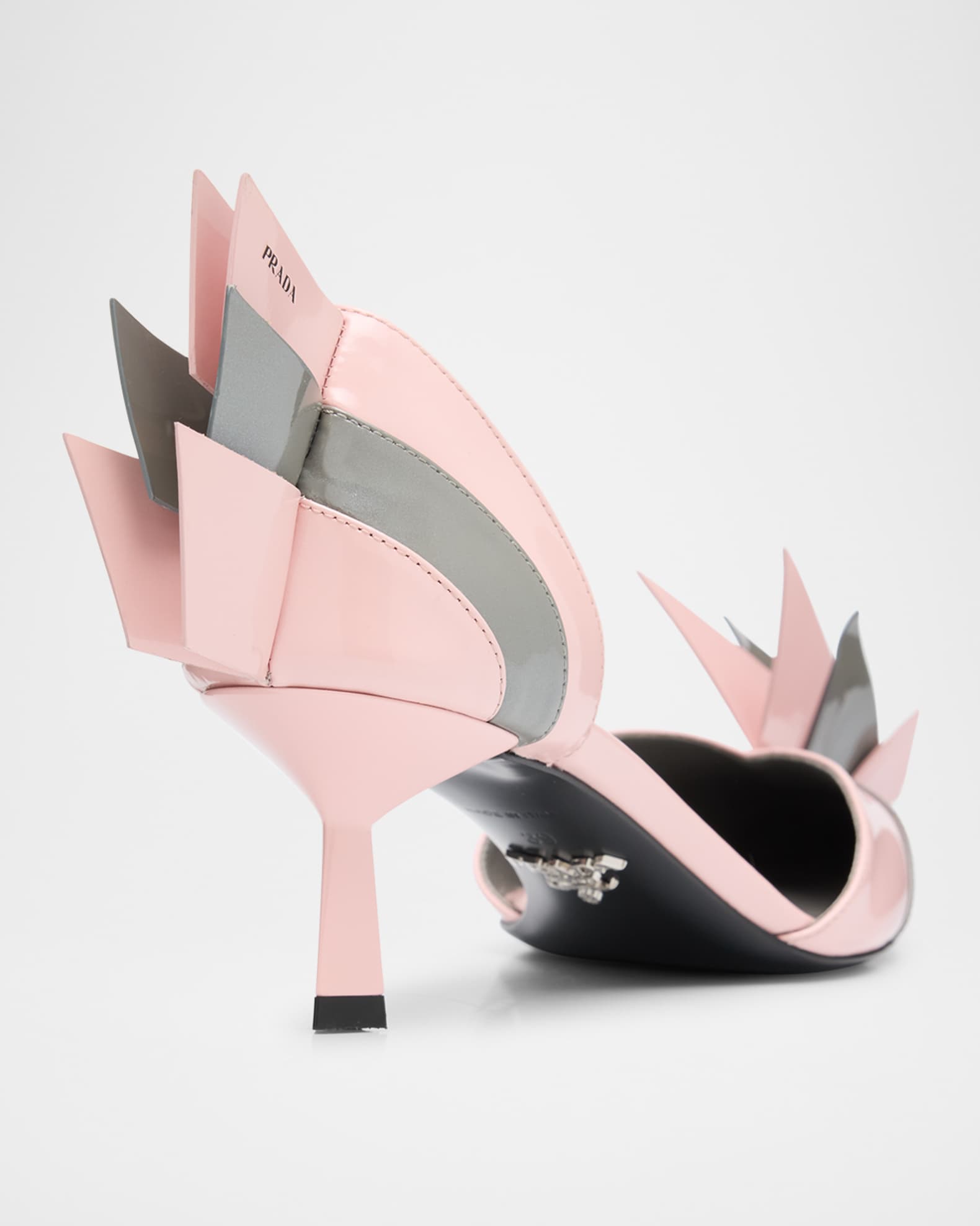 Prada Modellerie d'Orsay Spike Bicolor Leather Pumps | Neiman Marcus