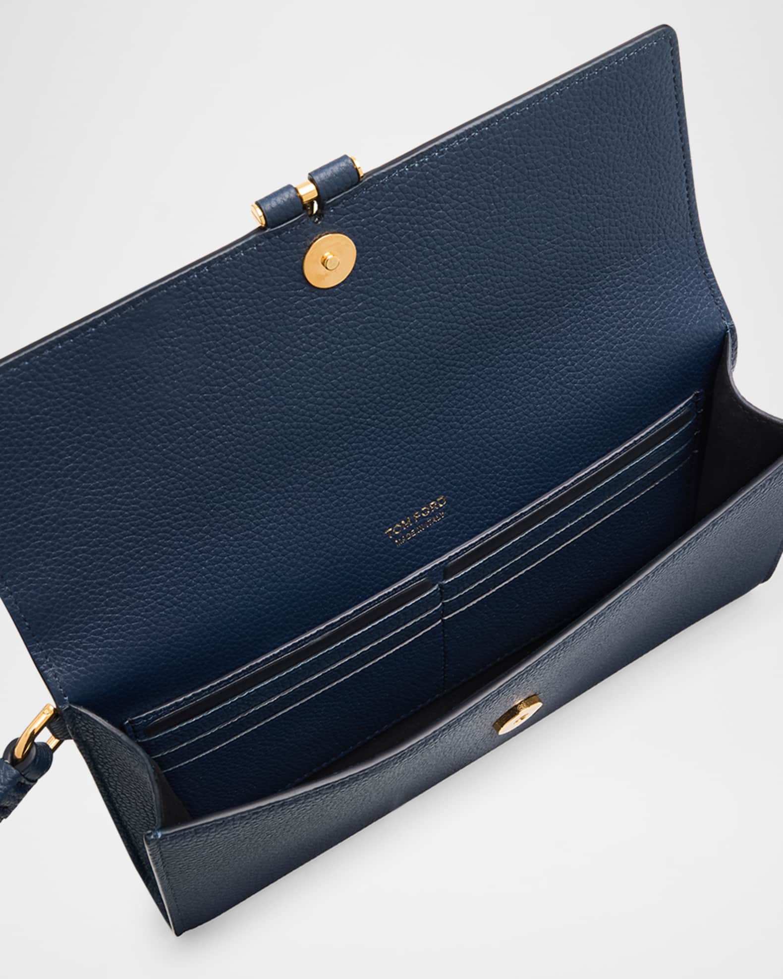 Tara Flap Pouch Wristlet in Grain Leather | Neiman Marcus