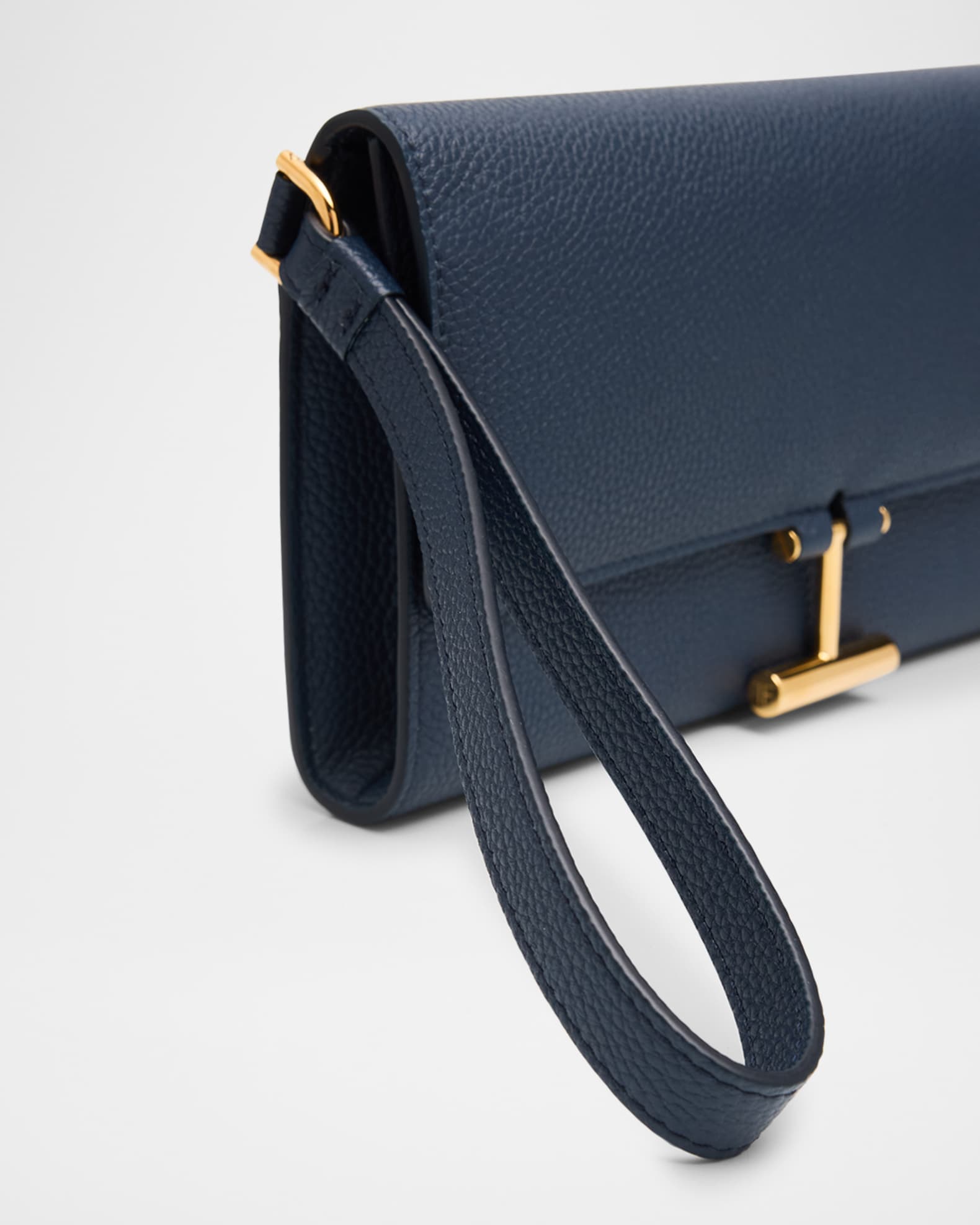 Tara Flap Pouch Wristlet in Grain Leather | Neiman Marcus