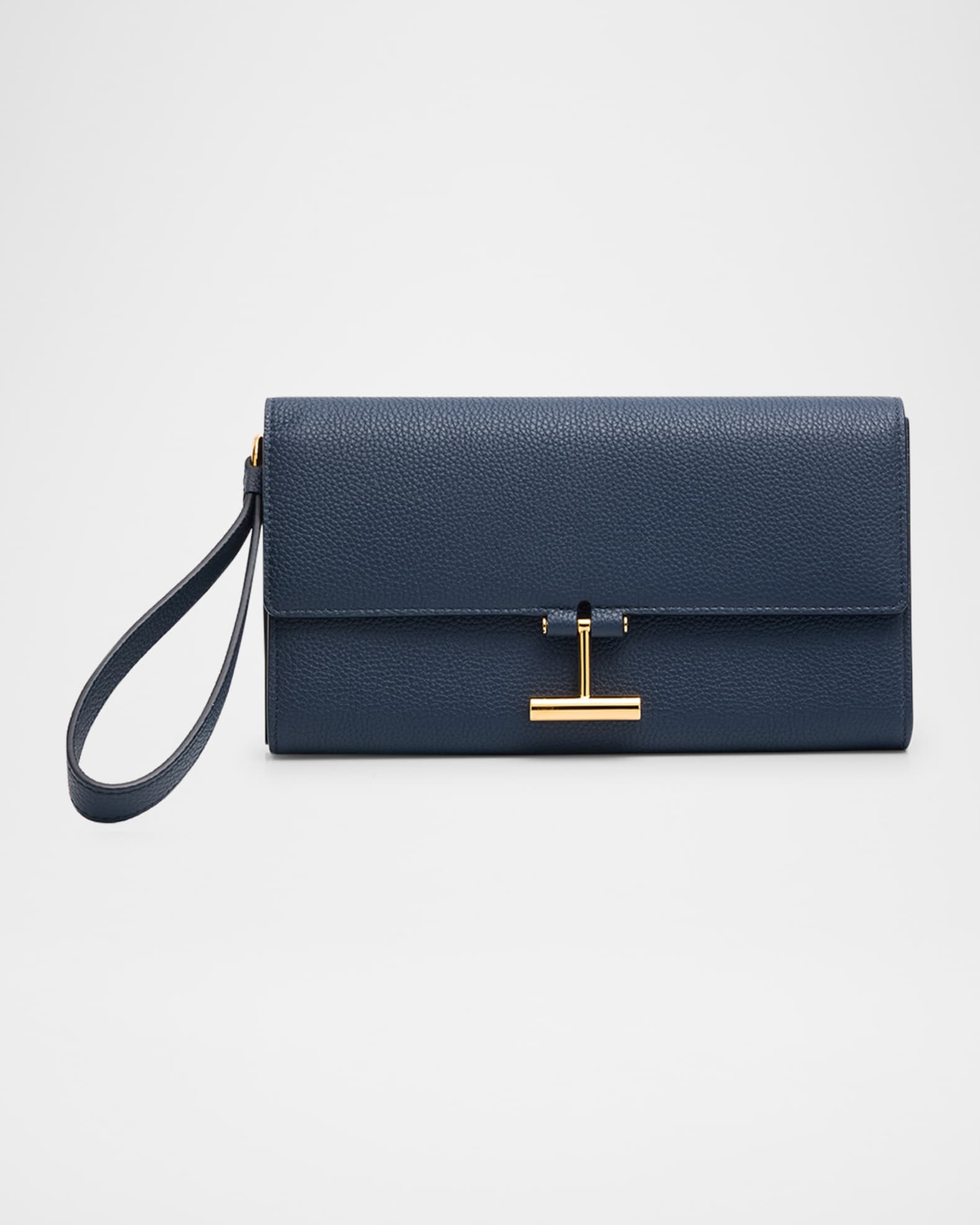 Tara Flap Pouch Wristlet in Grain Leather  0