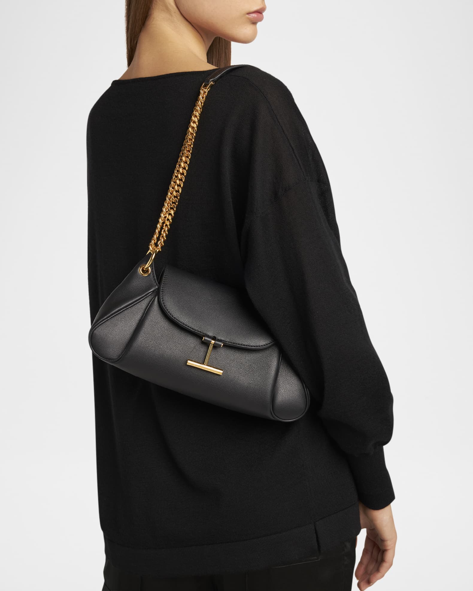Tara Chain Shoulder Bag in Grain Leather 1