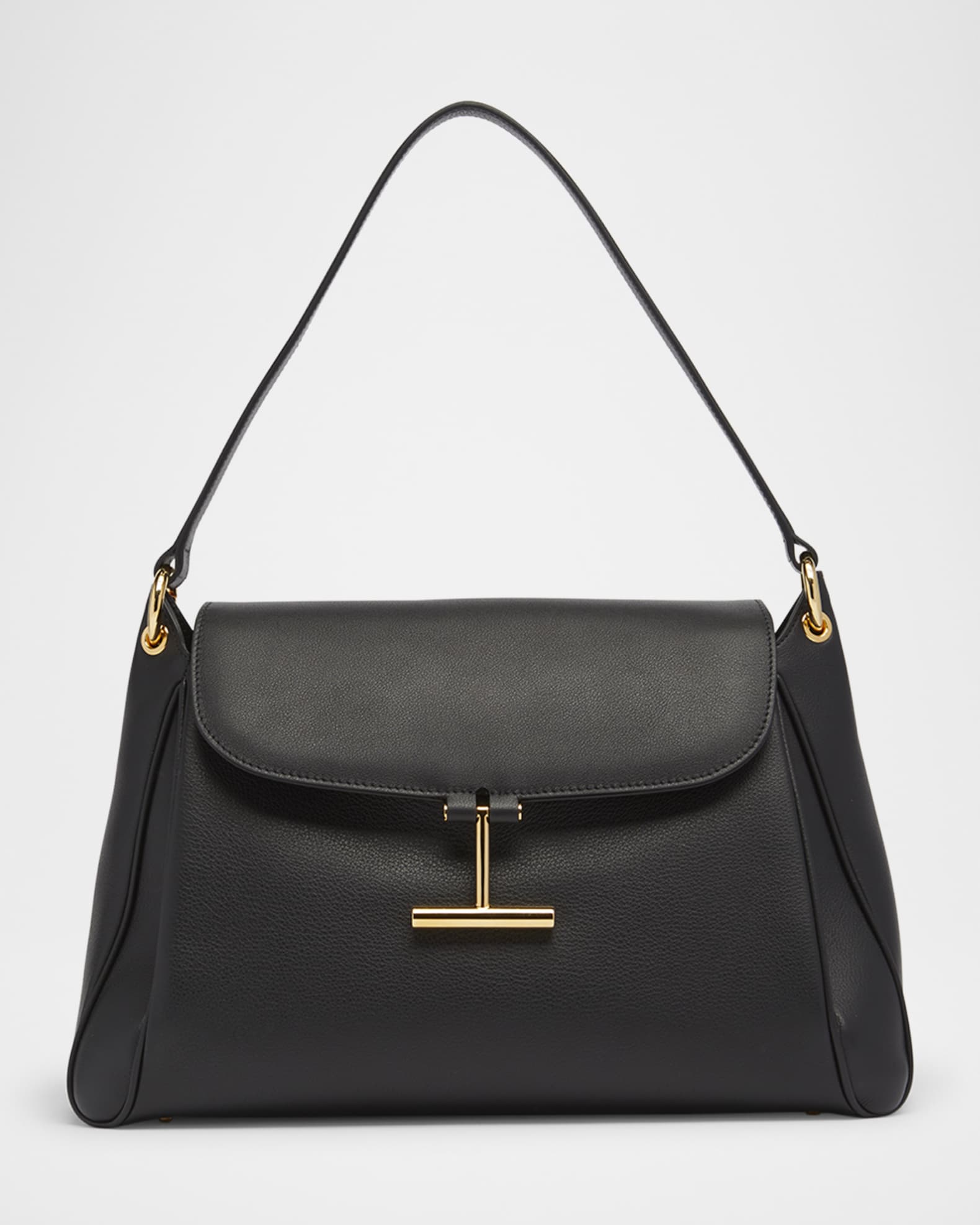Tara Flap Shoulder Bag in Grain Leather  0