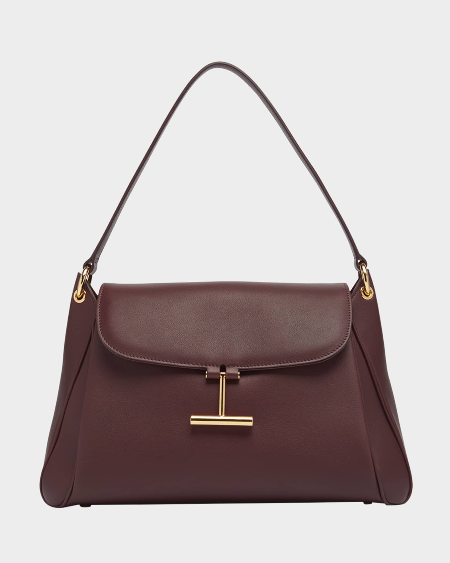 Tara Flap Shoulder Bag in Grain Leather  0