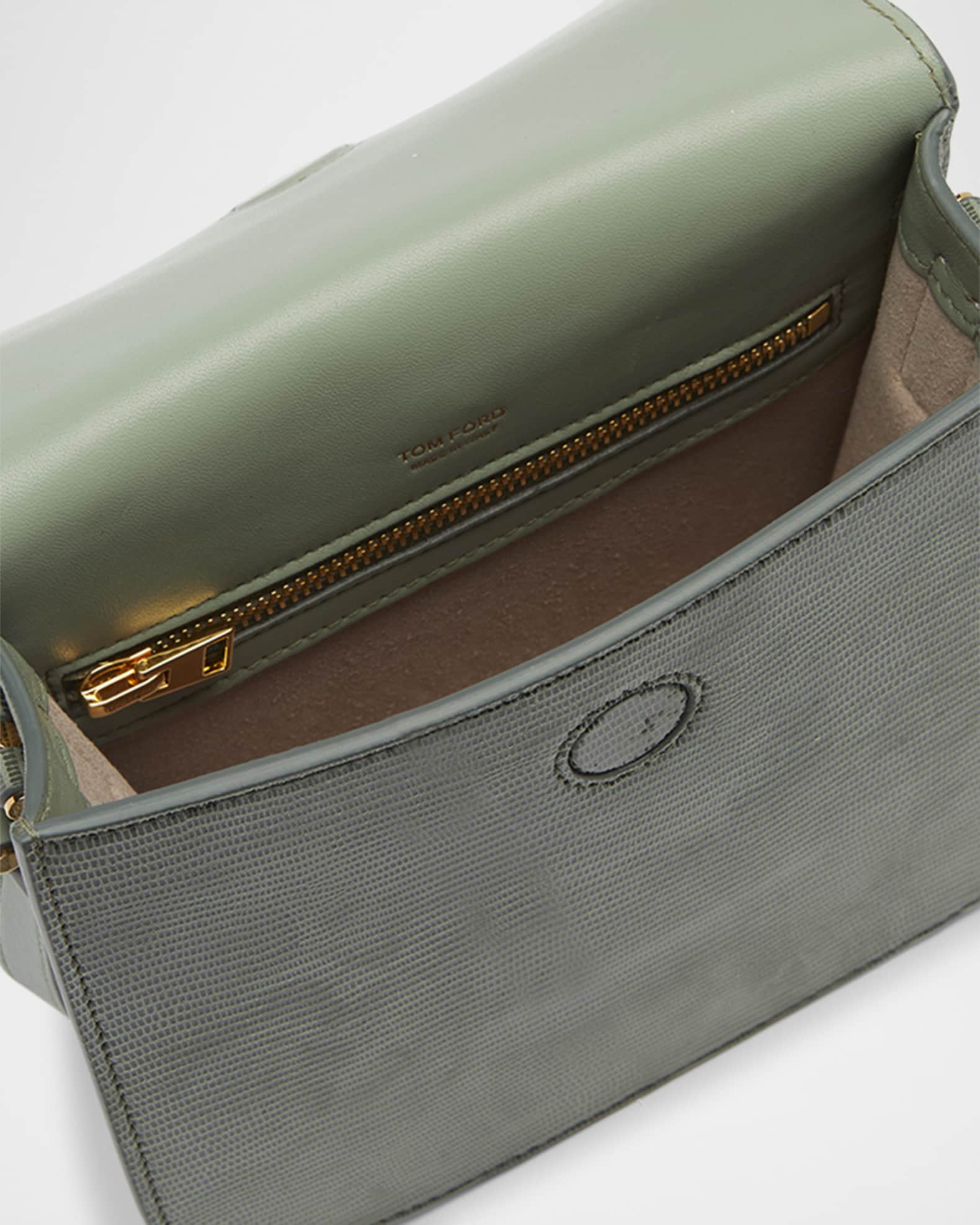 TOM FORD Tara Mini Crossbody Bag in Lizard-Embossed Leather