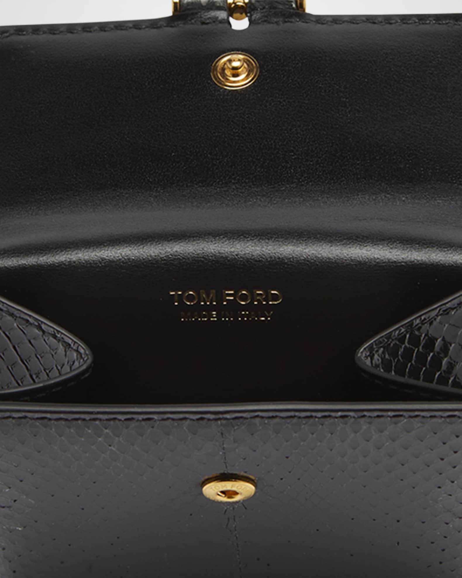 TOM FORD Flap Card Holder in Snake-Embossed Leather | Neiman