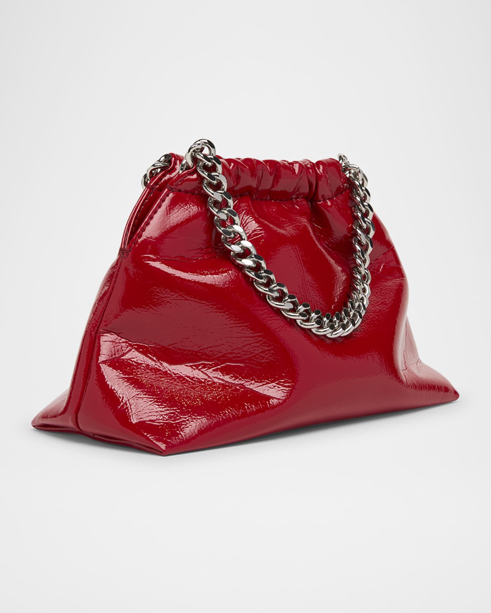 【Stella McCartney】 Falabellaスモール faux patentレザートー Falabella Small patent faux leather tote bag in brown