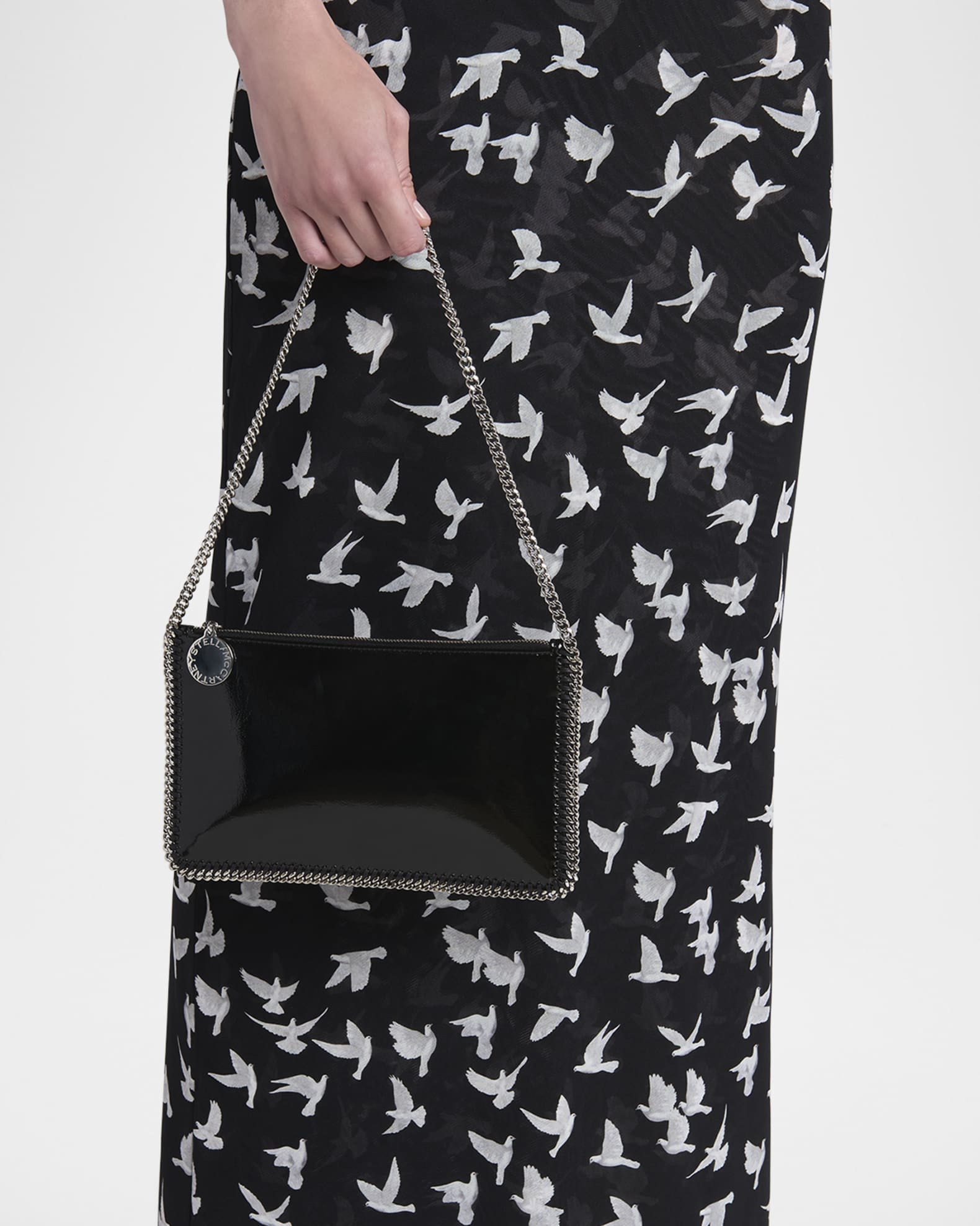 Falabella Crinkled Patent Pochette Shoulder Bag 1
