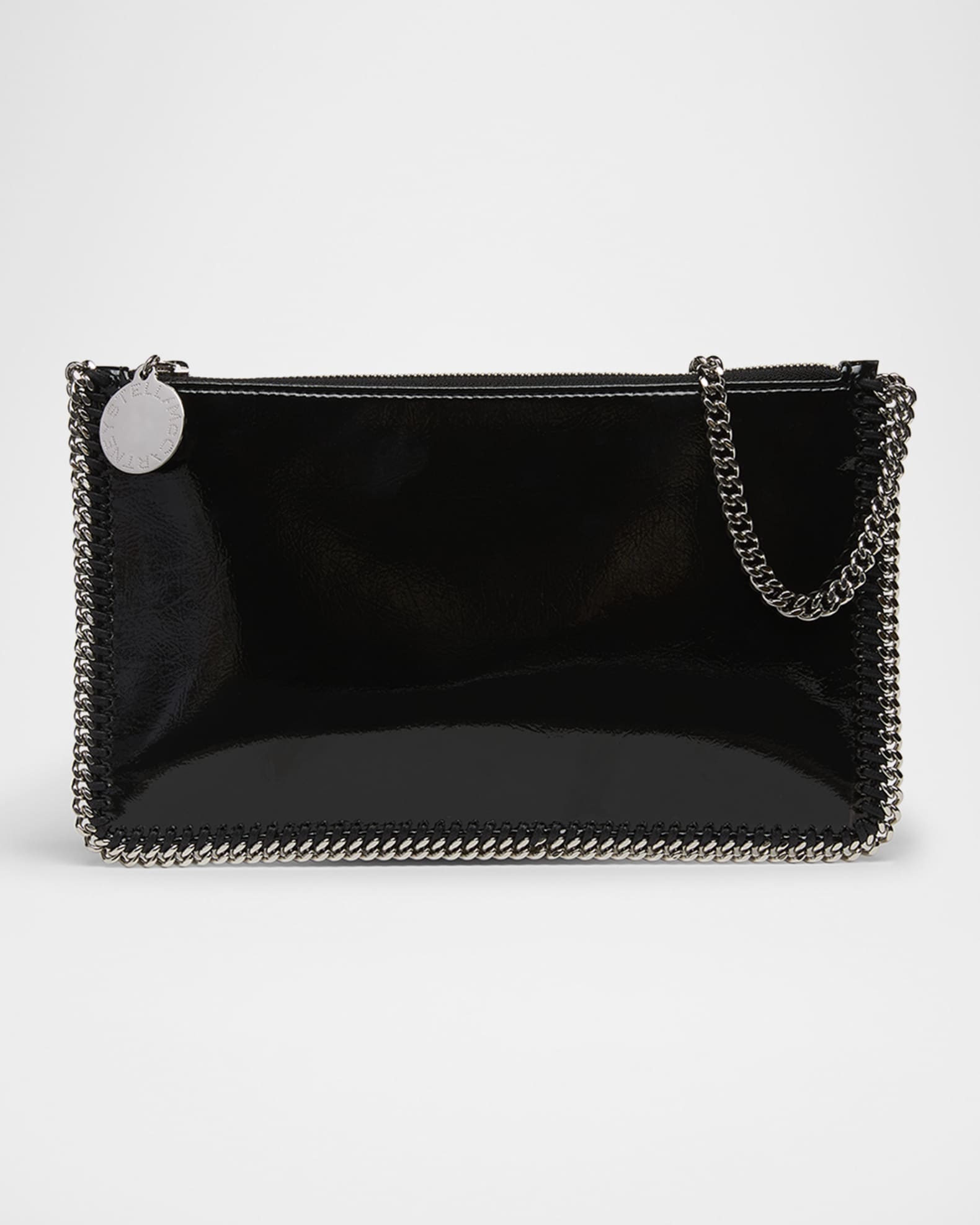 Falabella Crinkled Patent Pochette Shoulder Bag 0