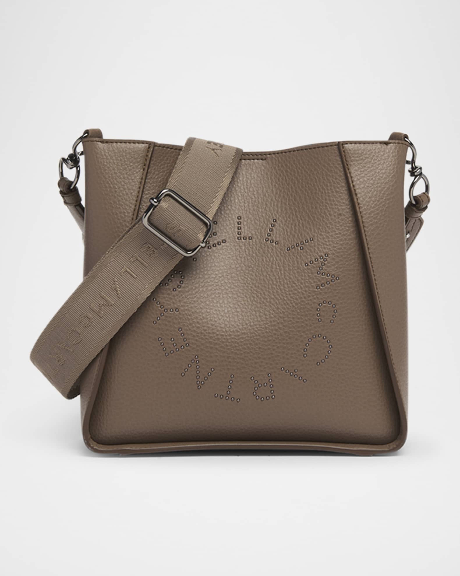 Mini Studded Logo Crossbody Bag in Eco Grainy Vegan Leather 0