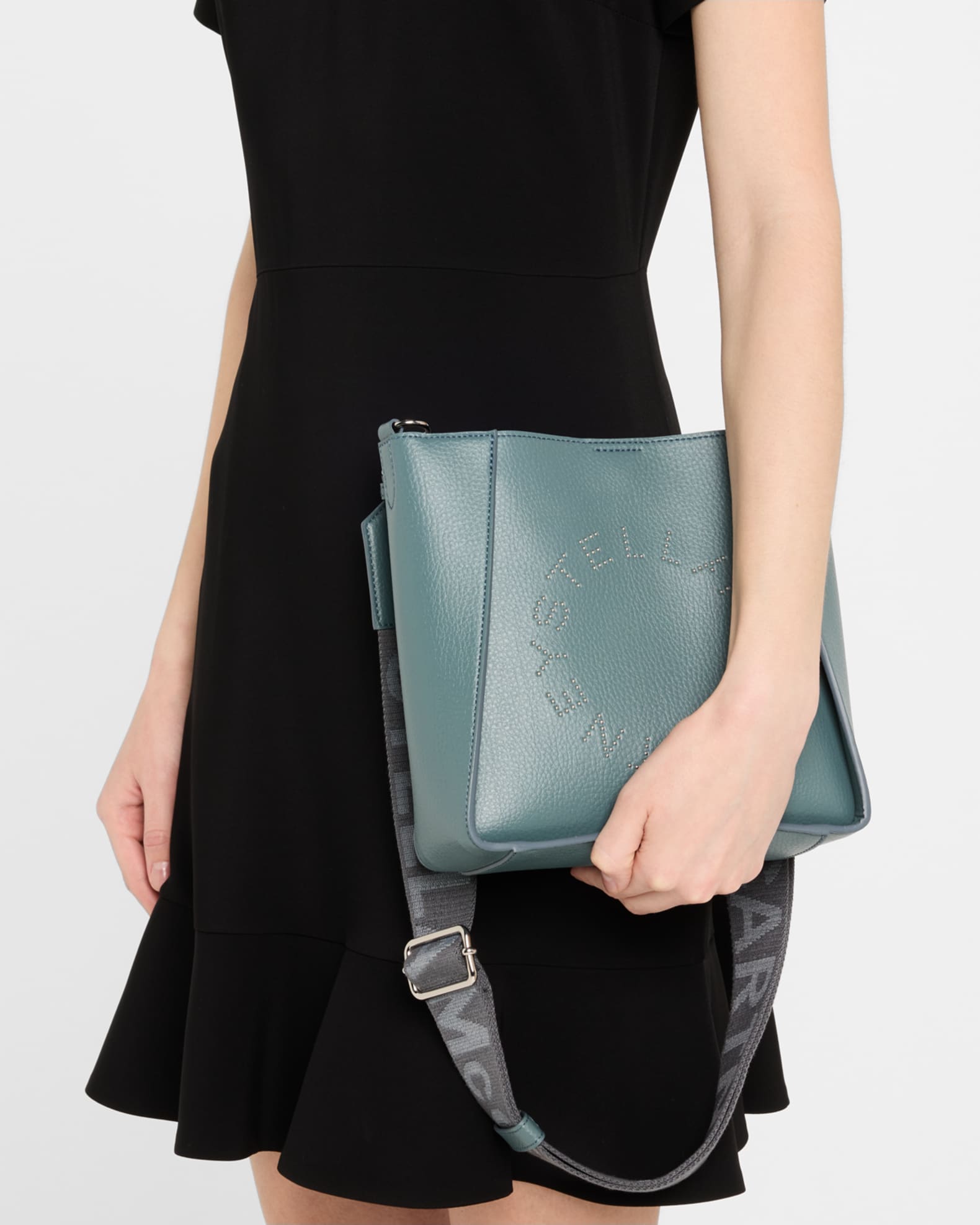 Mini Studded Logo Vegan Leather Crossbody Bag 1