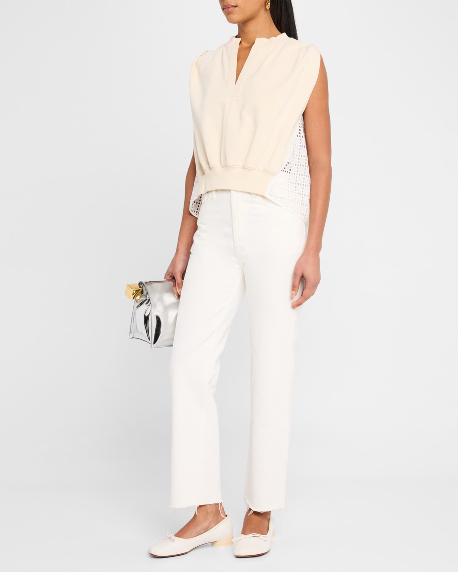 French Terry Broderie Anglaise Combo Top 1