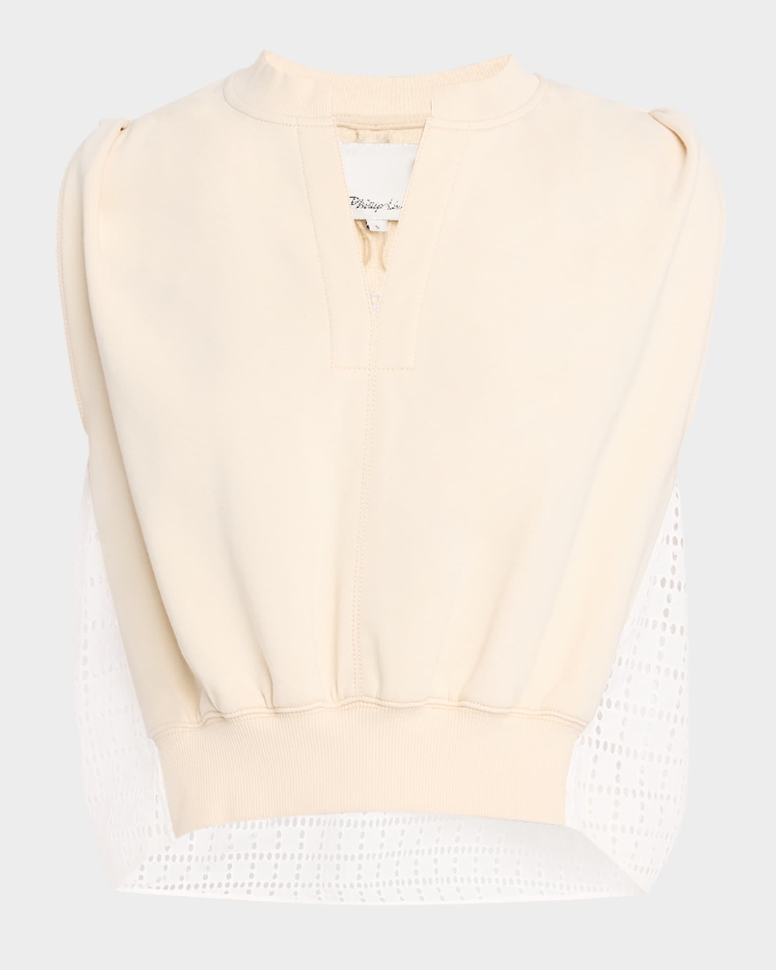 French Terry Broderie Anglaise Combo Top 0