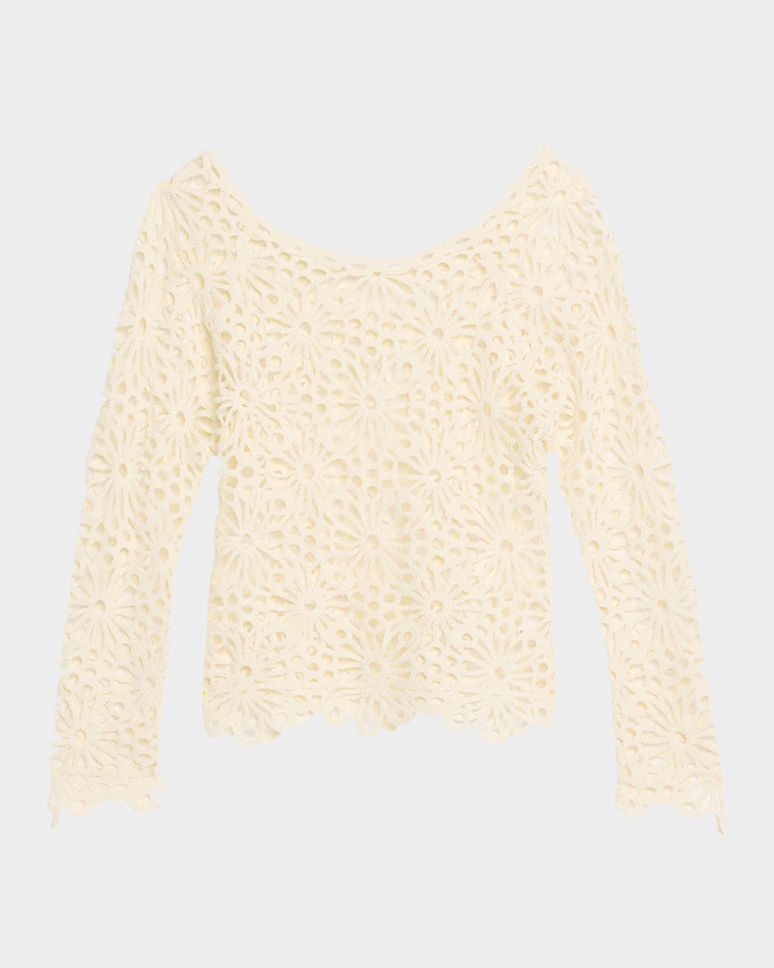 Floral Crochet Raglan Top 0