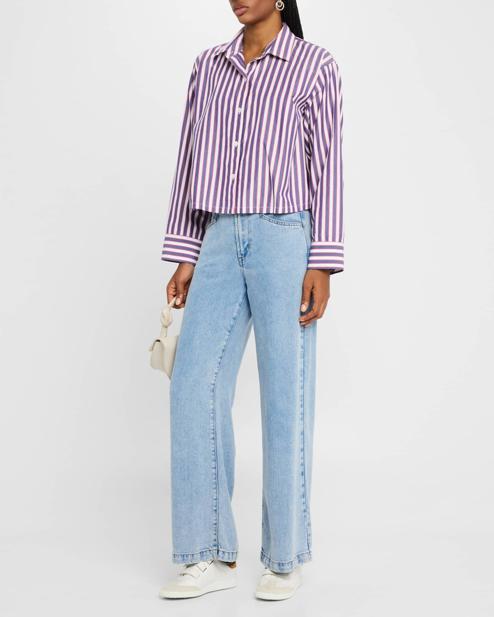 Jessie Cotton Stripe Button-Front Shirt 1