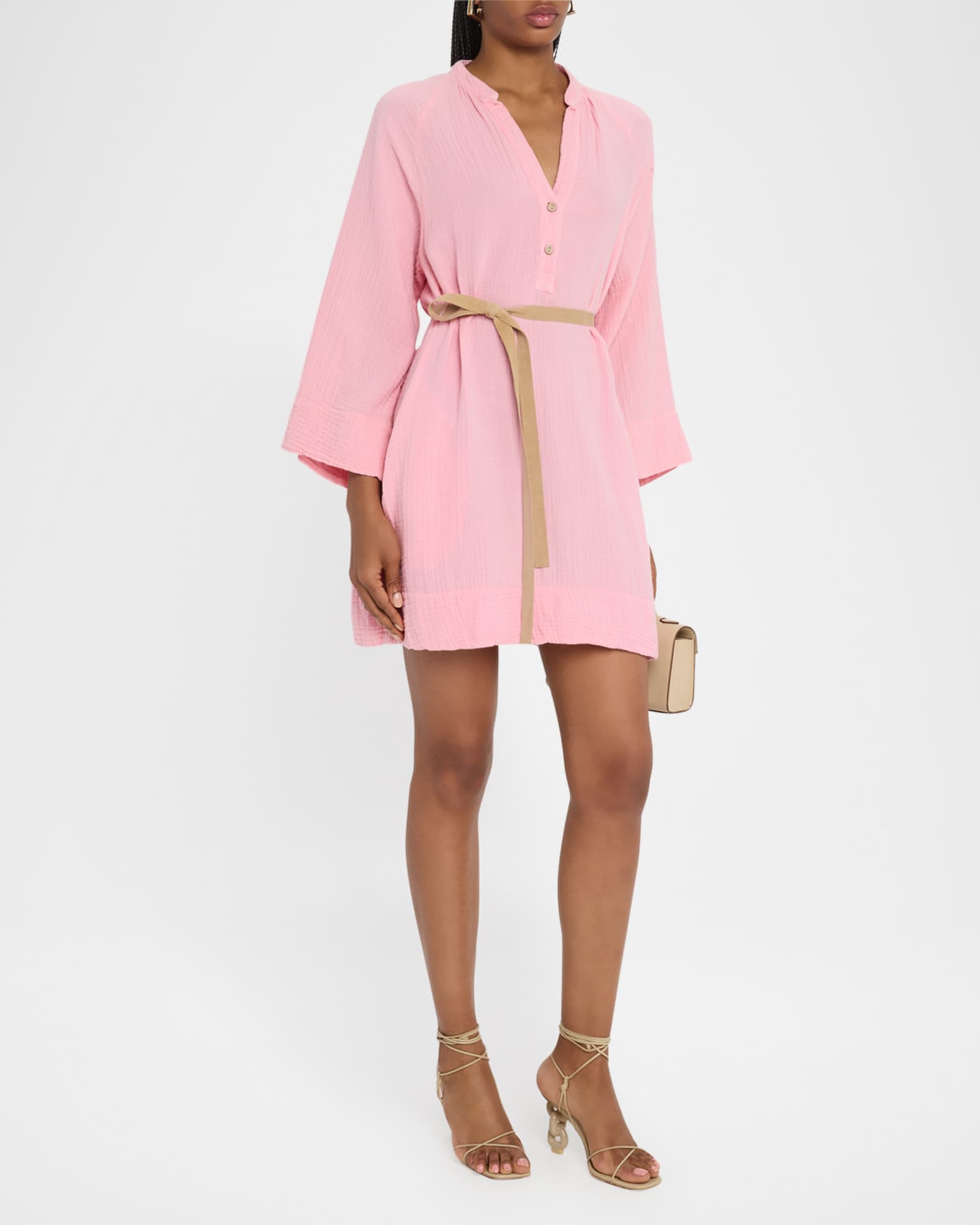 Carlotta Belted Gauzy Mini Dress 1