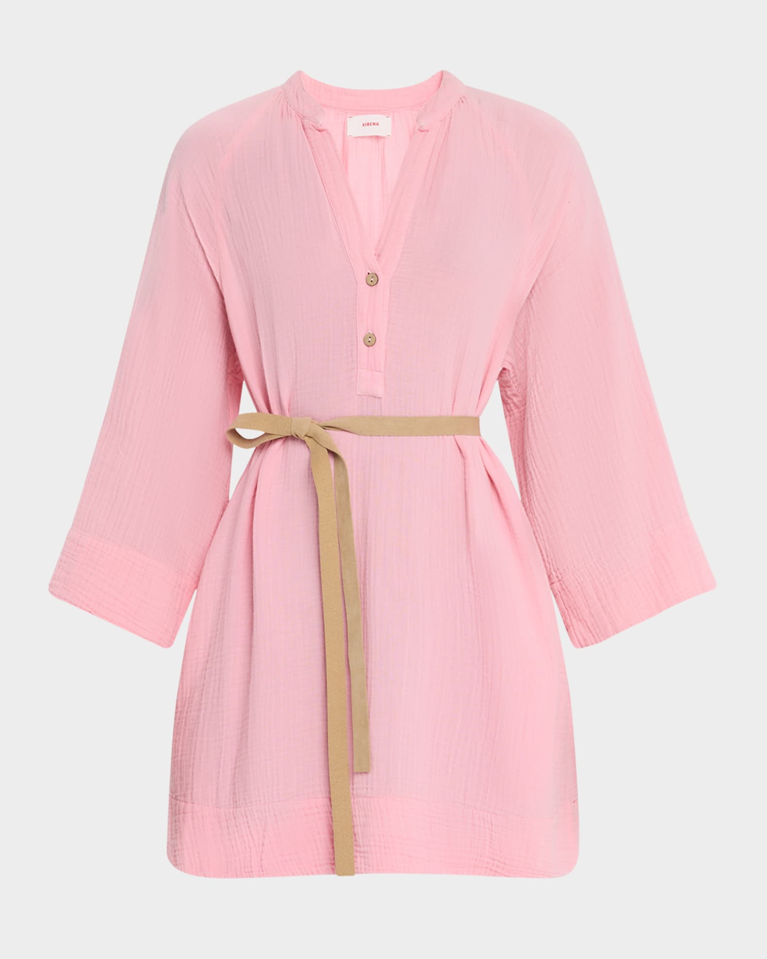 Carlotta Belted Gauzy Mini Dress 0