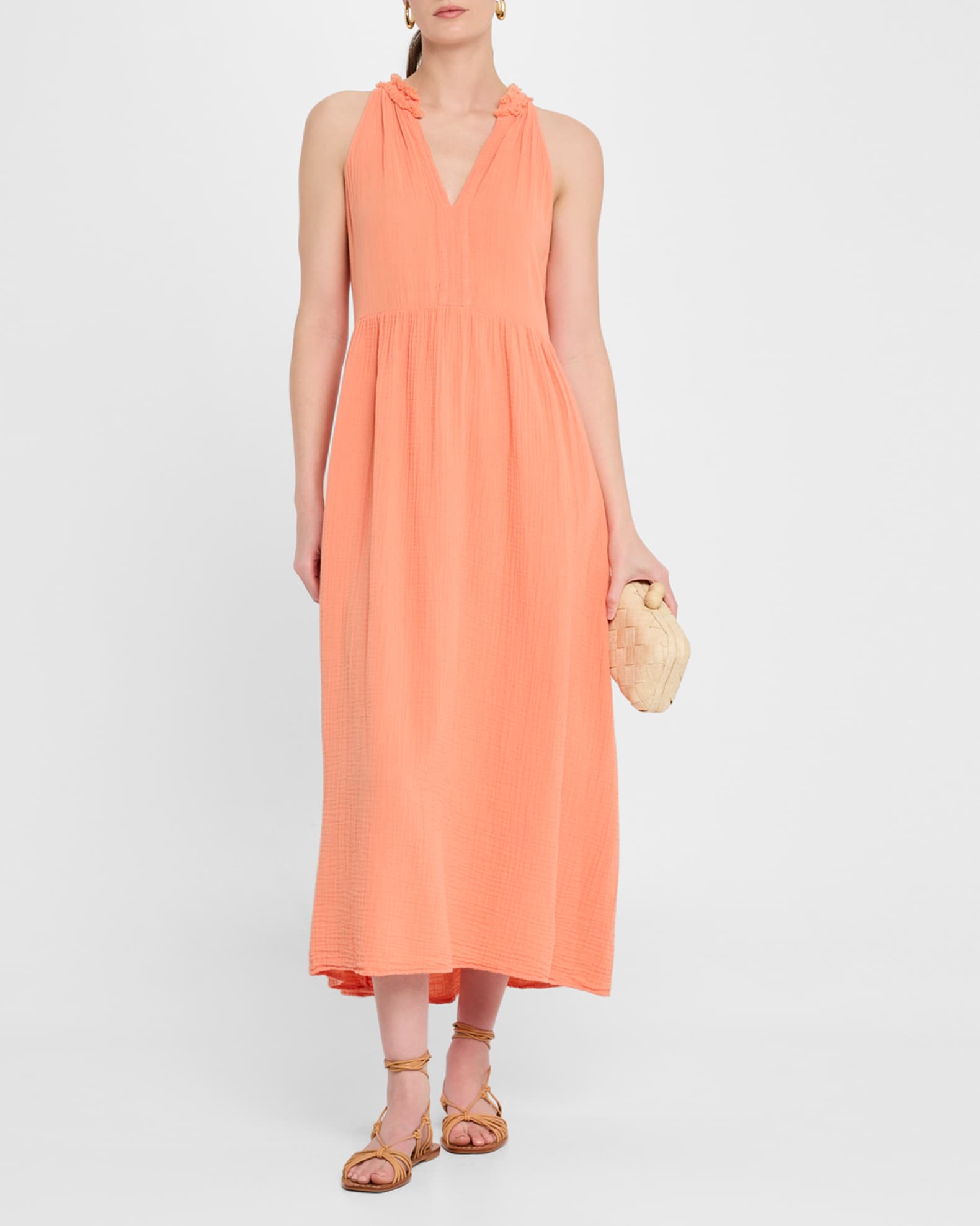 Liza Sleeveless Cotton Gauze Midi Dress 1