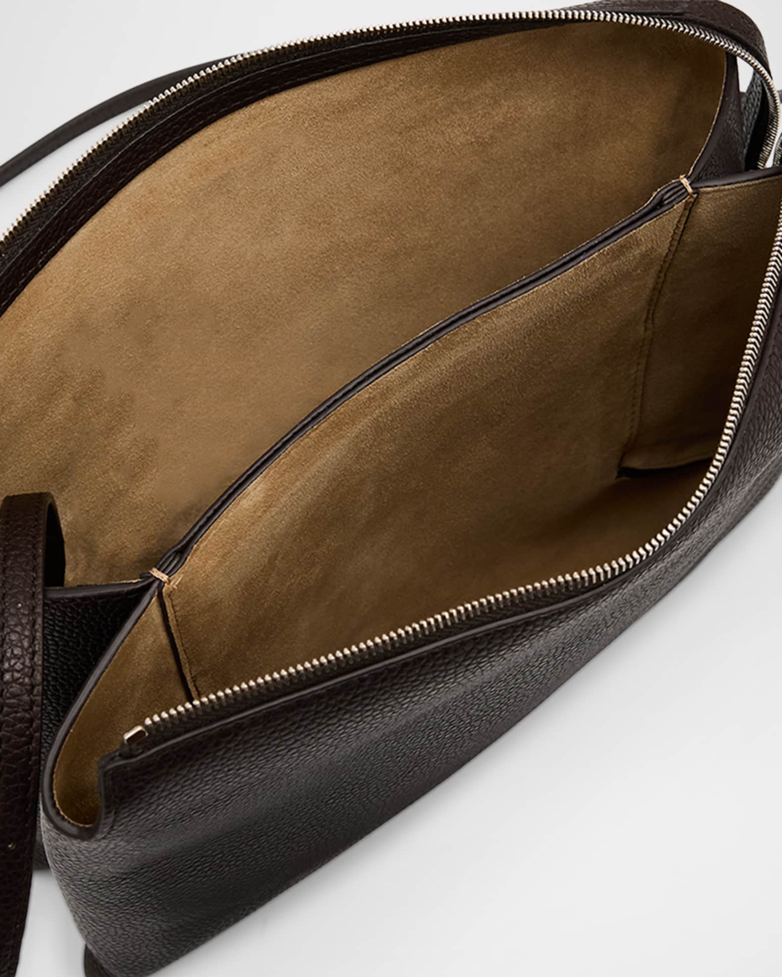 【The Row】 Nu Twin グレイン leather バック ★２WAY THE ROW Nu Twin Crossbody Bag in Saddle Grain Leather