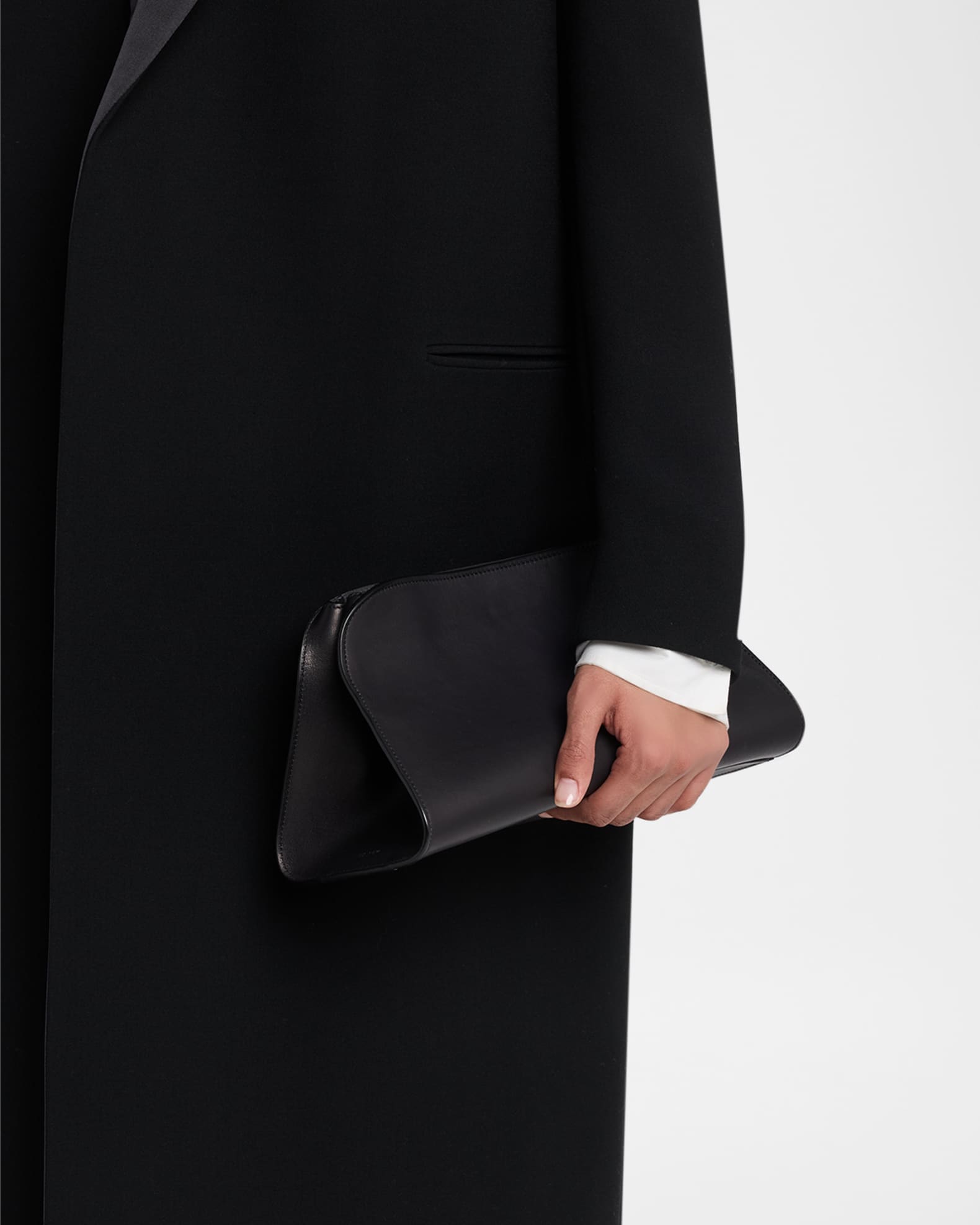 THE ROW Peggy Clutch Shoulder Bag in Saddle Leather | Neiman Marcus