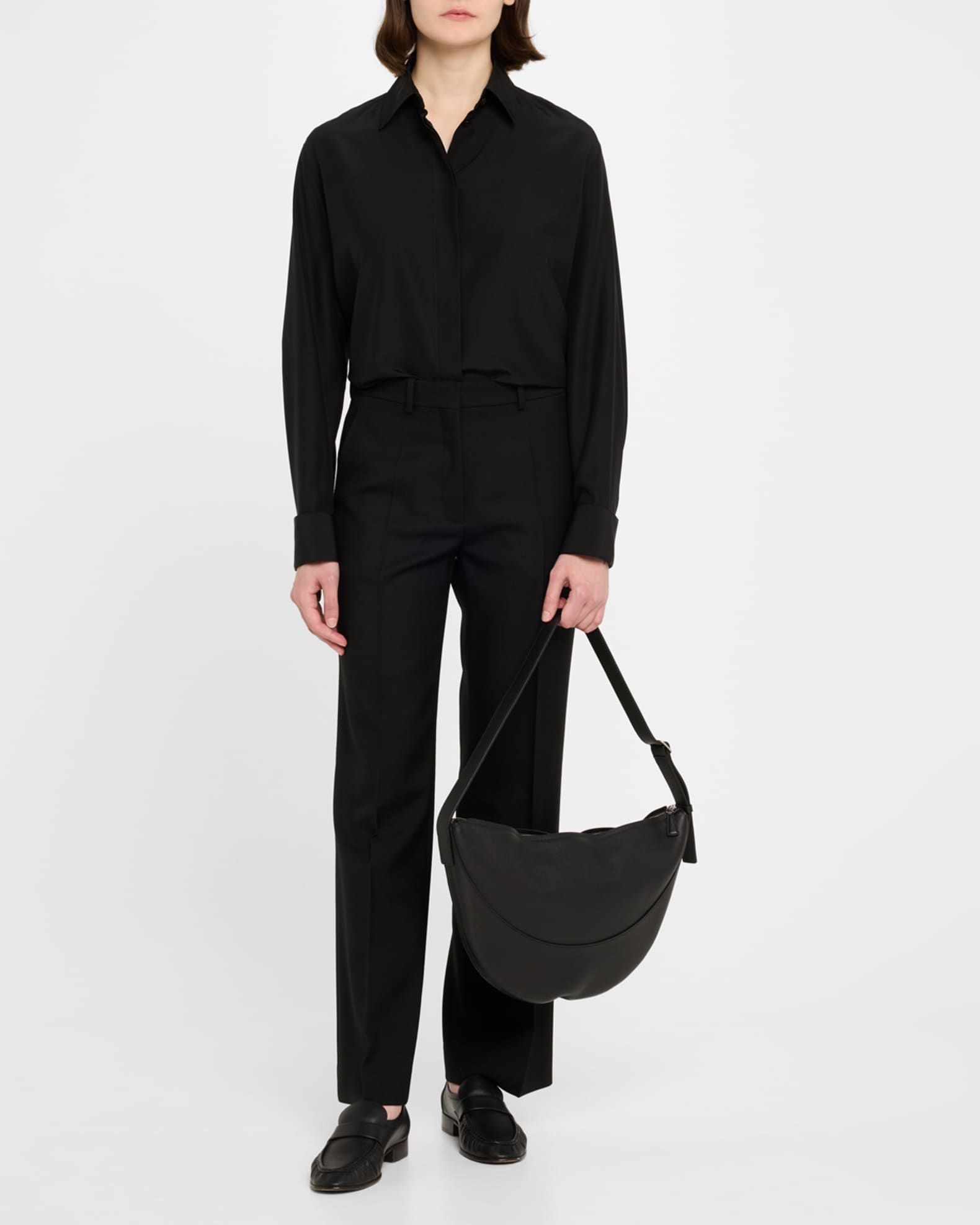 【THE ROW】DARK BROWN JOUVE SHOULDER BAG The Row Dark Brown Jouve Shoulder Bag | italist