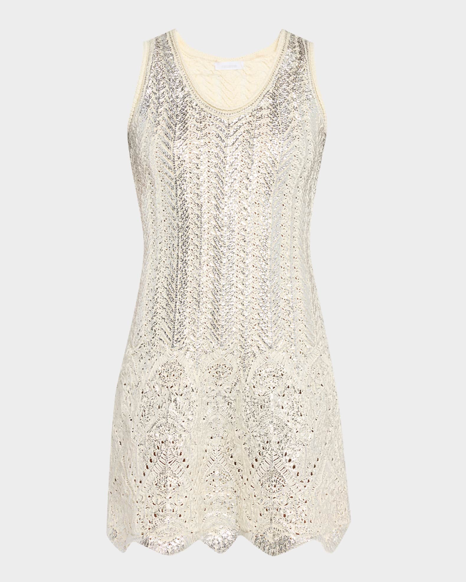 Metallic Knit Sleeveless Mini Dress 0