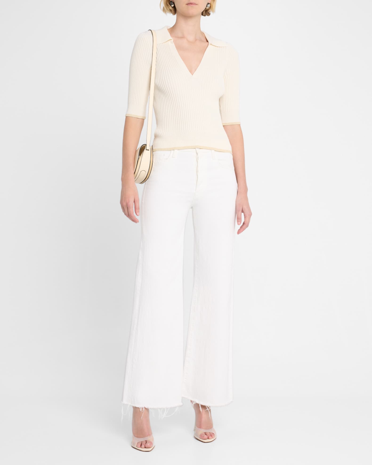 Kelly Ribbed Short-Sleeve Sweater 1