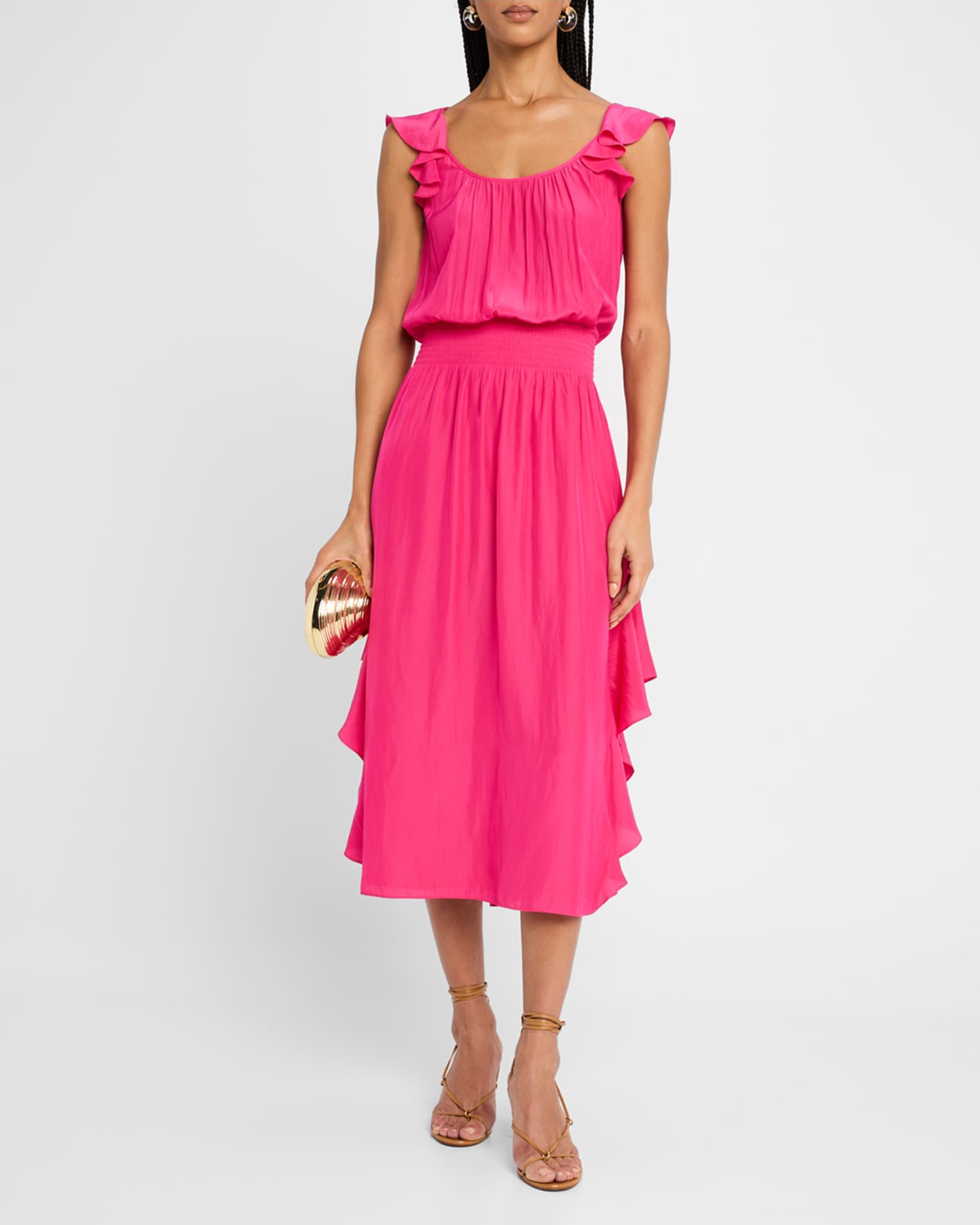Clementine Ruffle-Trim Midi Dress 1