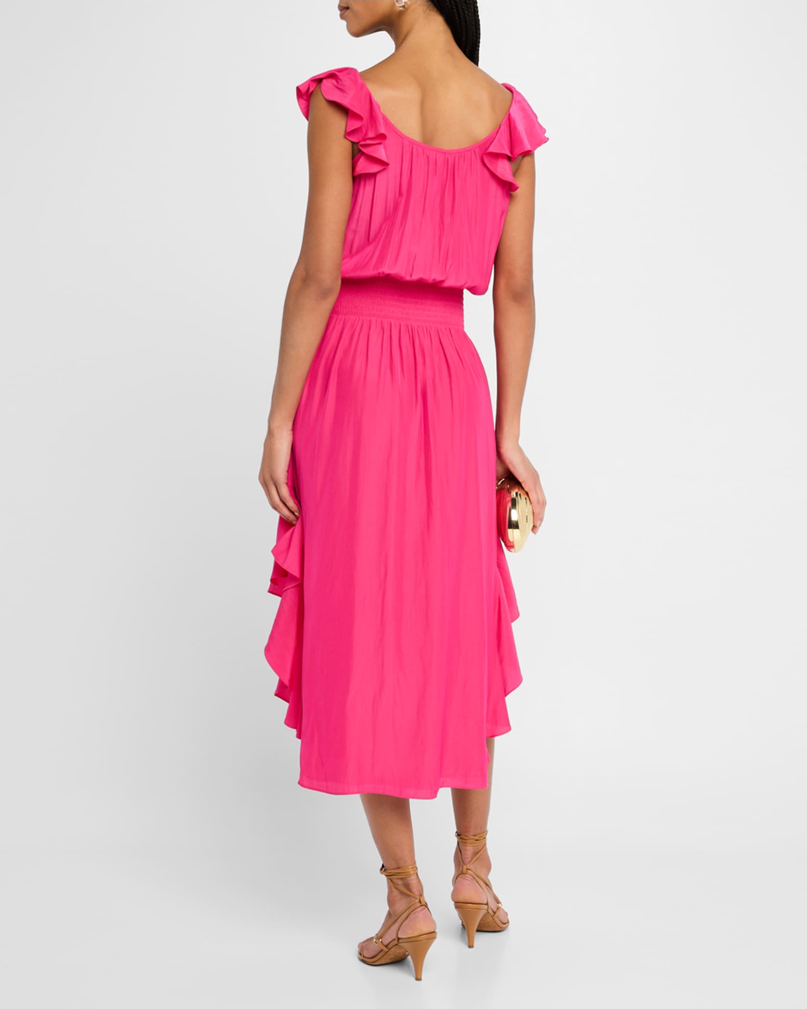 Clementine Ruffle-Trim Midi Dress