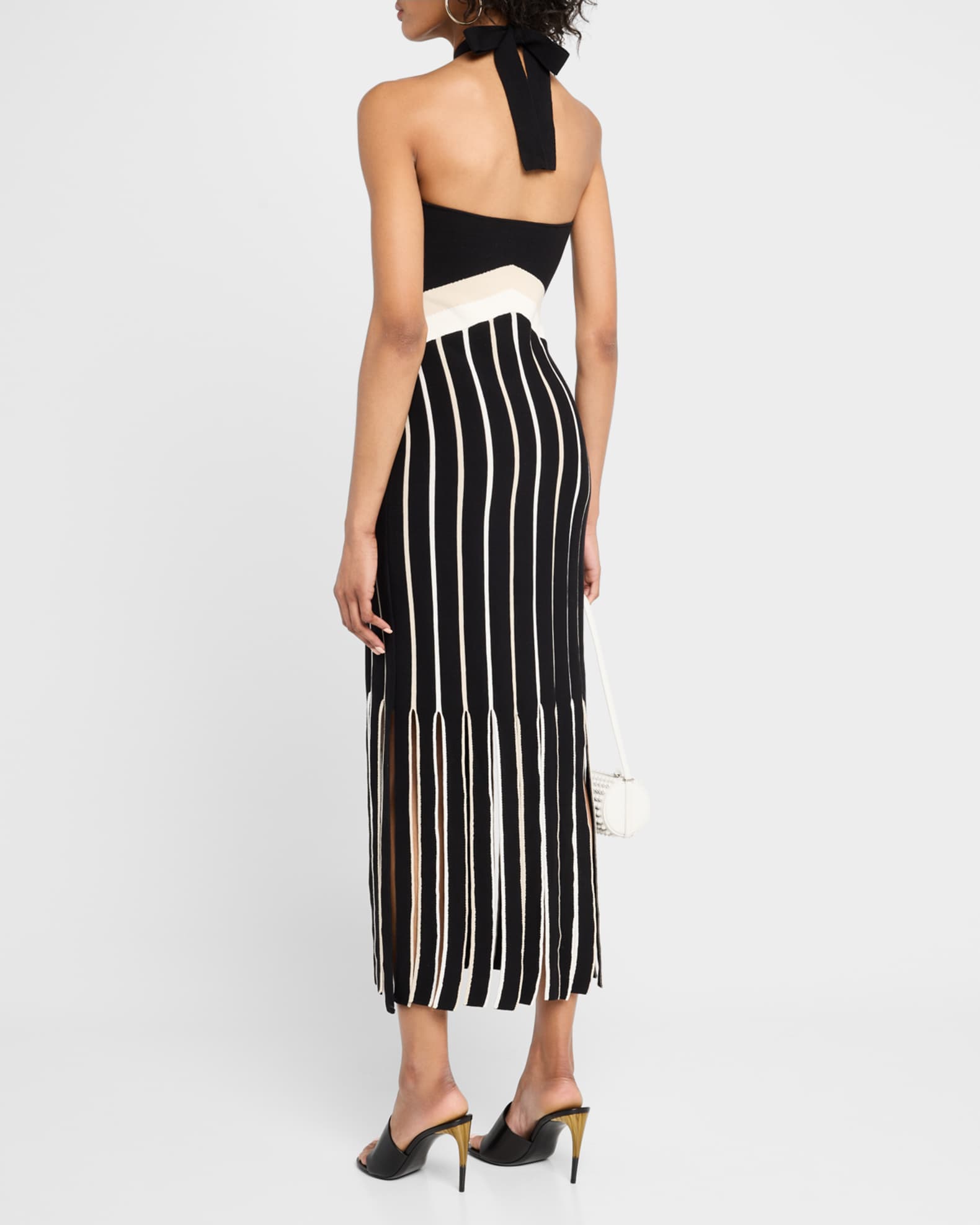 Campbell Fringe Knit Halter Dress
