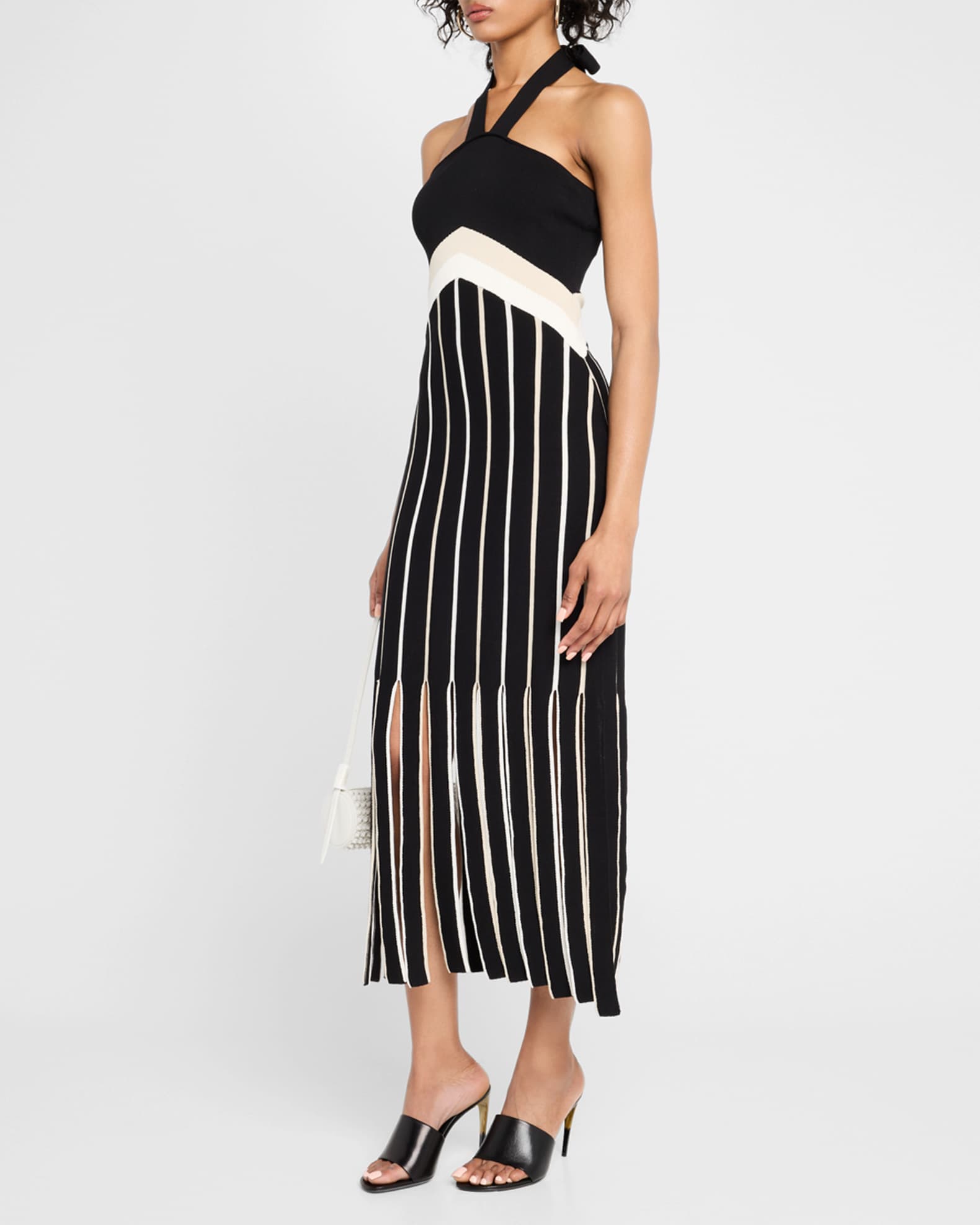 Campbell Fringe Knit Halter Dress