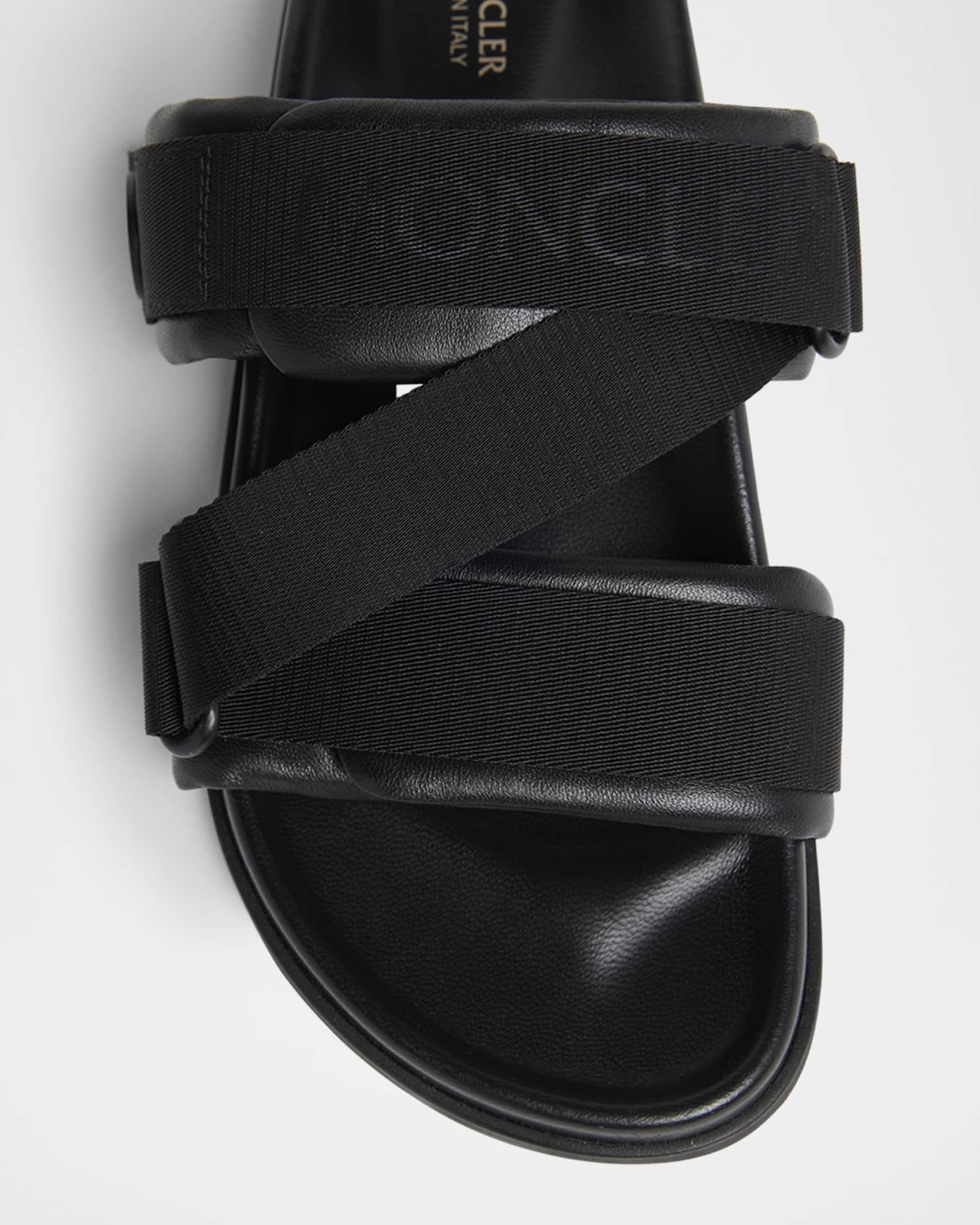 Moncler Mon Summer Leather Crisscross Sandals | Neiman Marcus