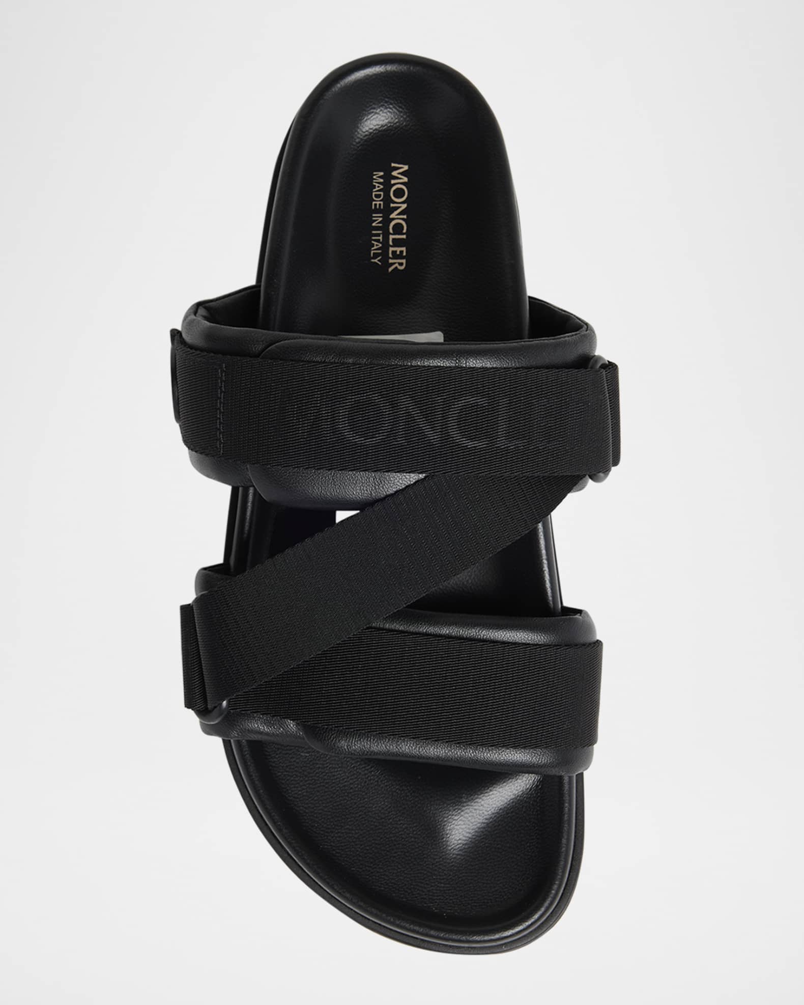 Moncler Mon Summer Leather Crisscross Sandals | Neiman Marcus