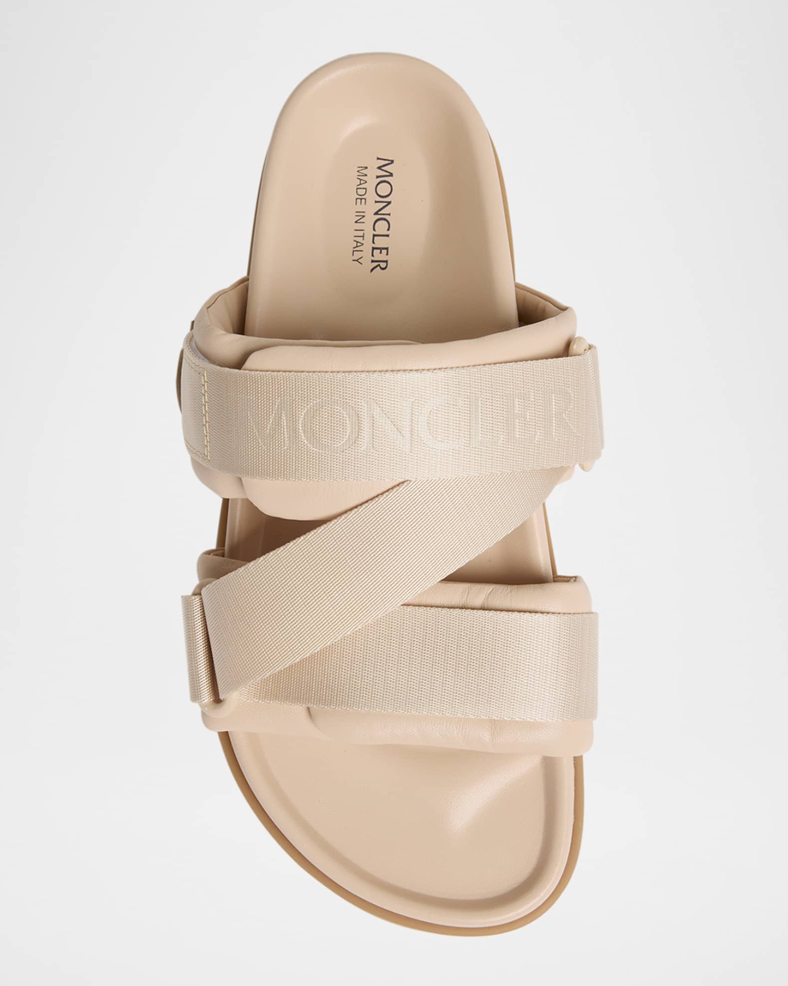 Moncler Mon Summer Leather Crisscross Sandals | Neiman Marcus