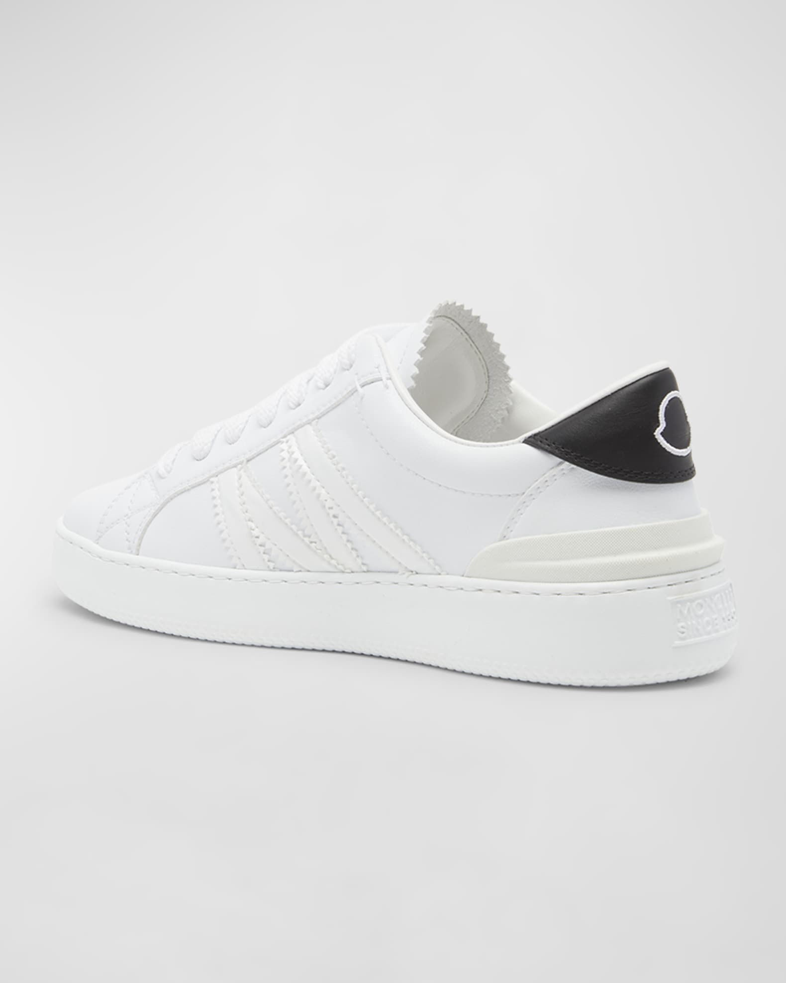 Moncler Monaco M Leather Low-Top Sneakers | Neiman Marcus