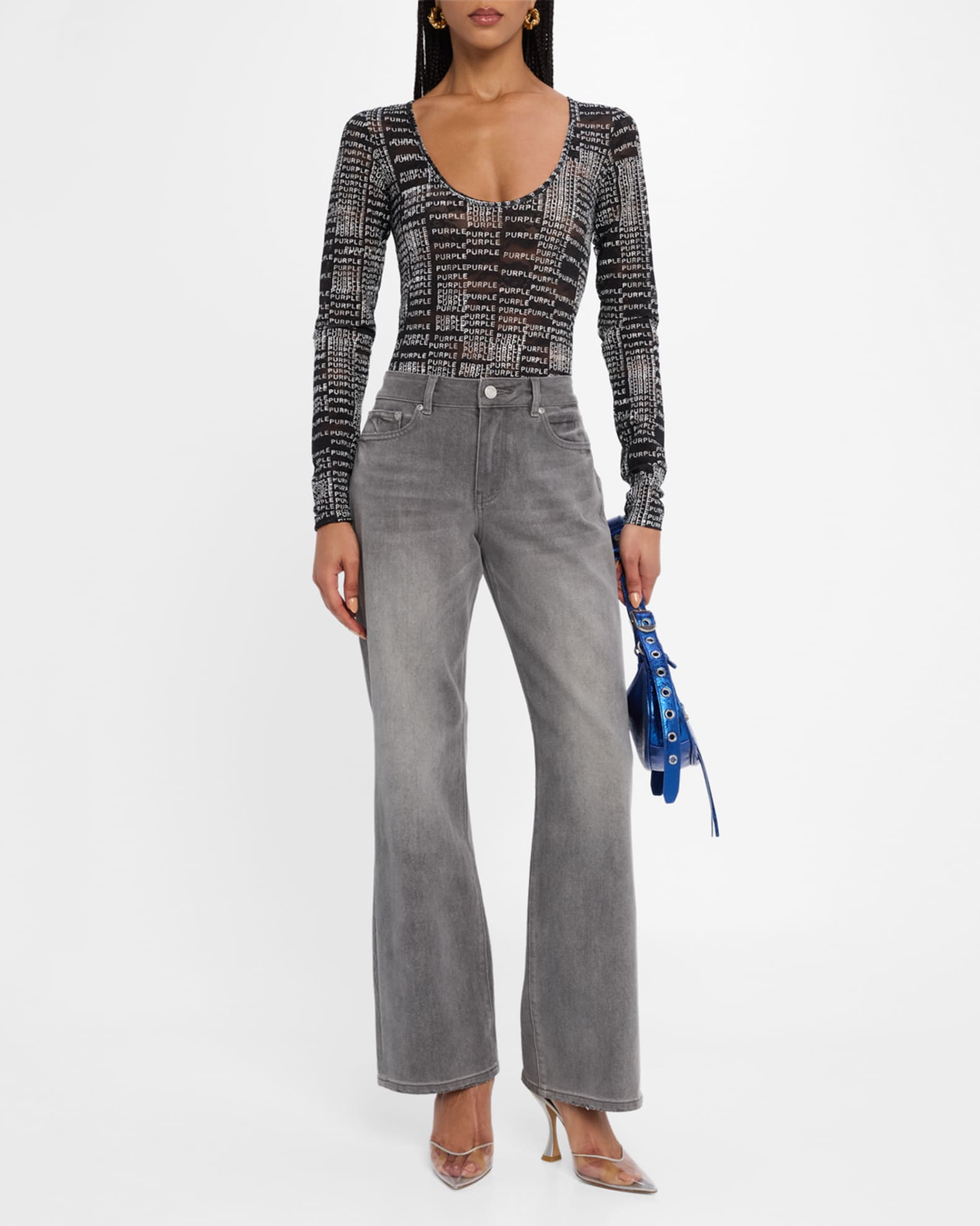 Slim Straight Back Cutout Jeans  1